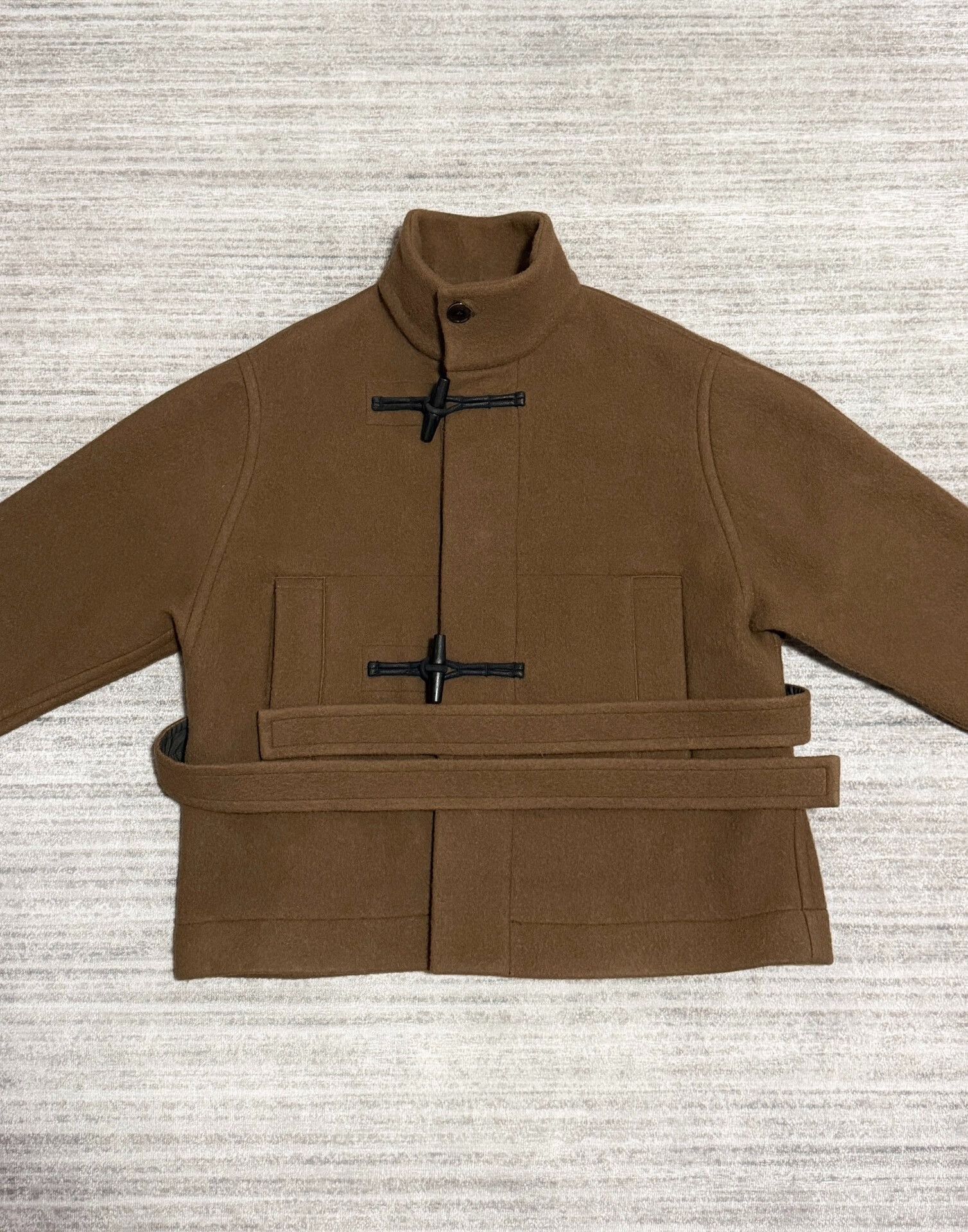 Lemaire Brown Hooded Coat with Toggle Closure Size XXS / US 00 / IT 34 - 2 Thumbnail