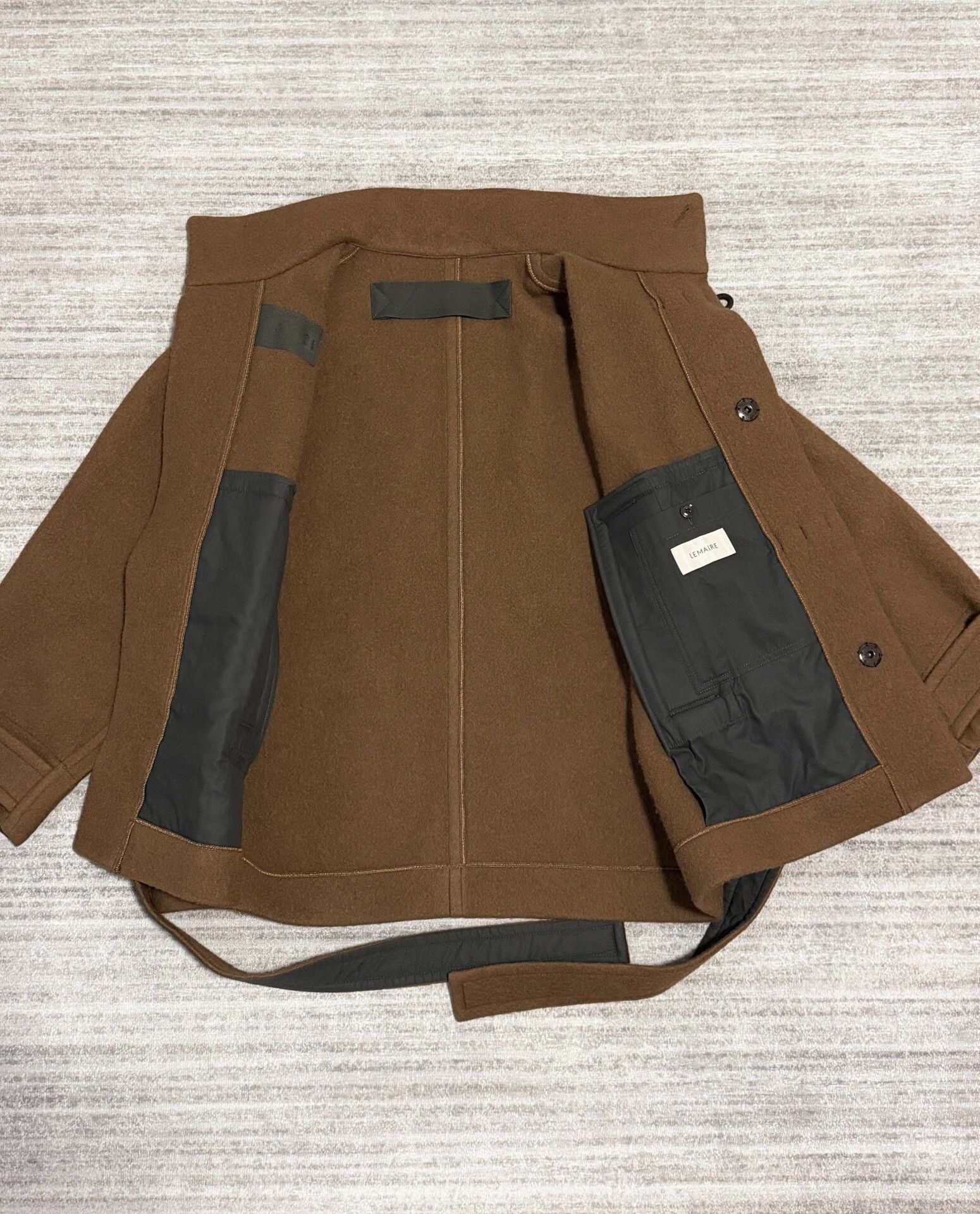 Lemaire Brown Hooded Coat with Toggle Closure Size XXS / US 00 / IT 34 - 4 Thumbnail