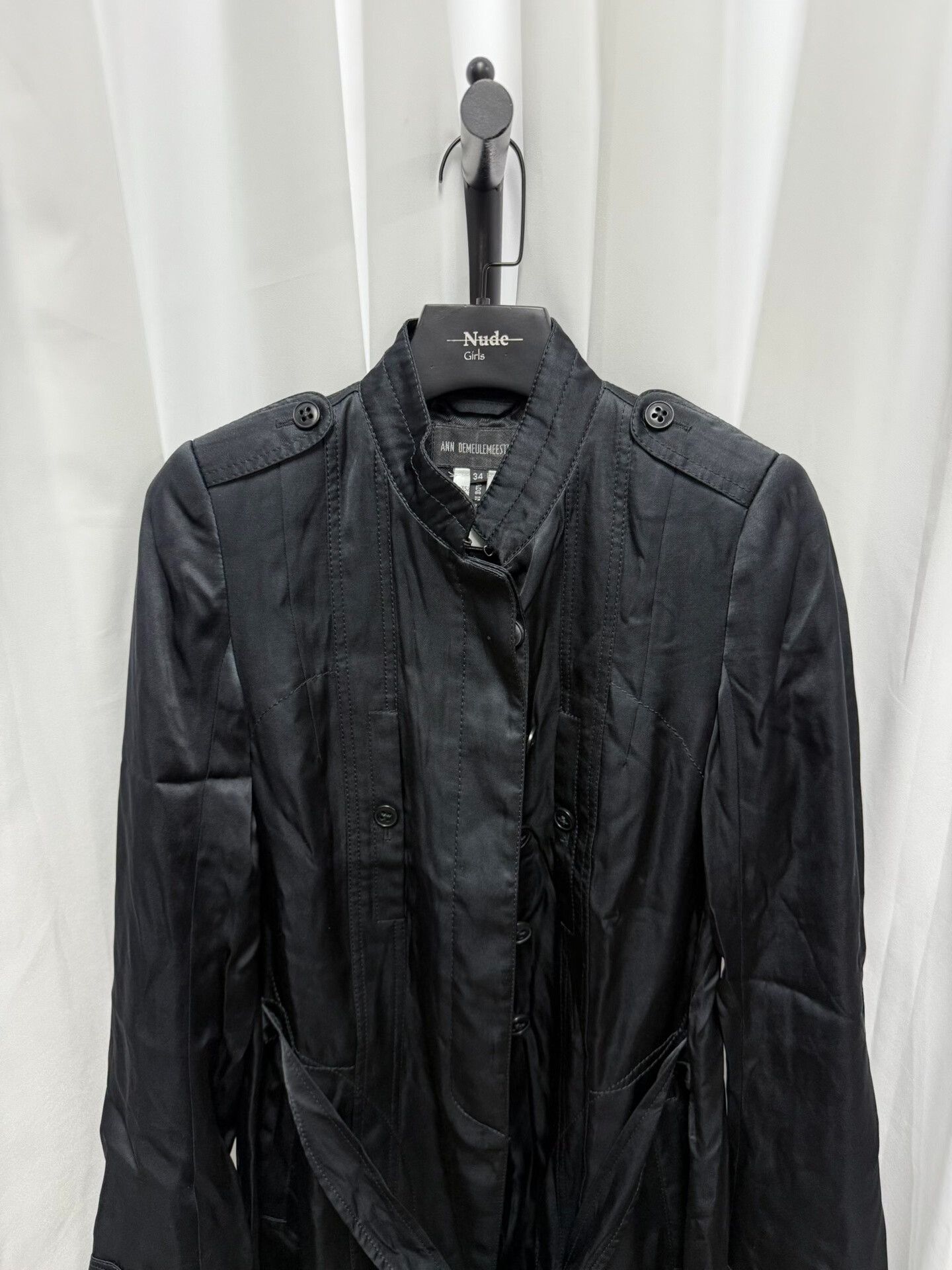 Ann Demeulemeester Silk Court Collar Coat by Ann Demeulemeester Size US S / EU 44-46 / 1 - 2 Thumbnail
