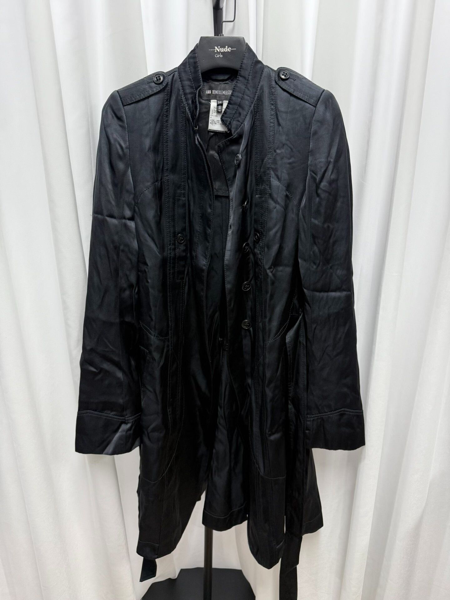 Ann Demeulemeester Silk Court Collar Coat by Ann Demeulemeester Size US S / EU 44-46 / 1 - 9 Thumbnail
