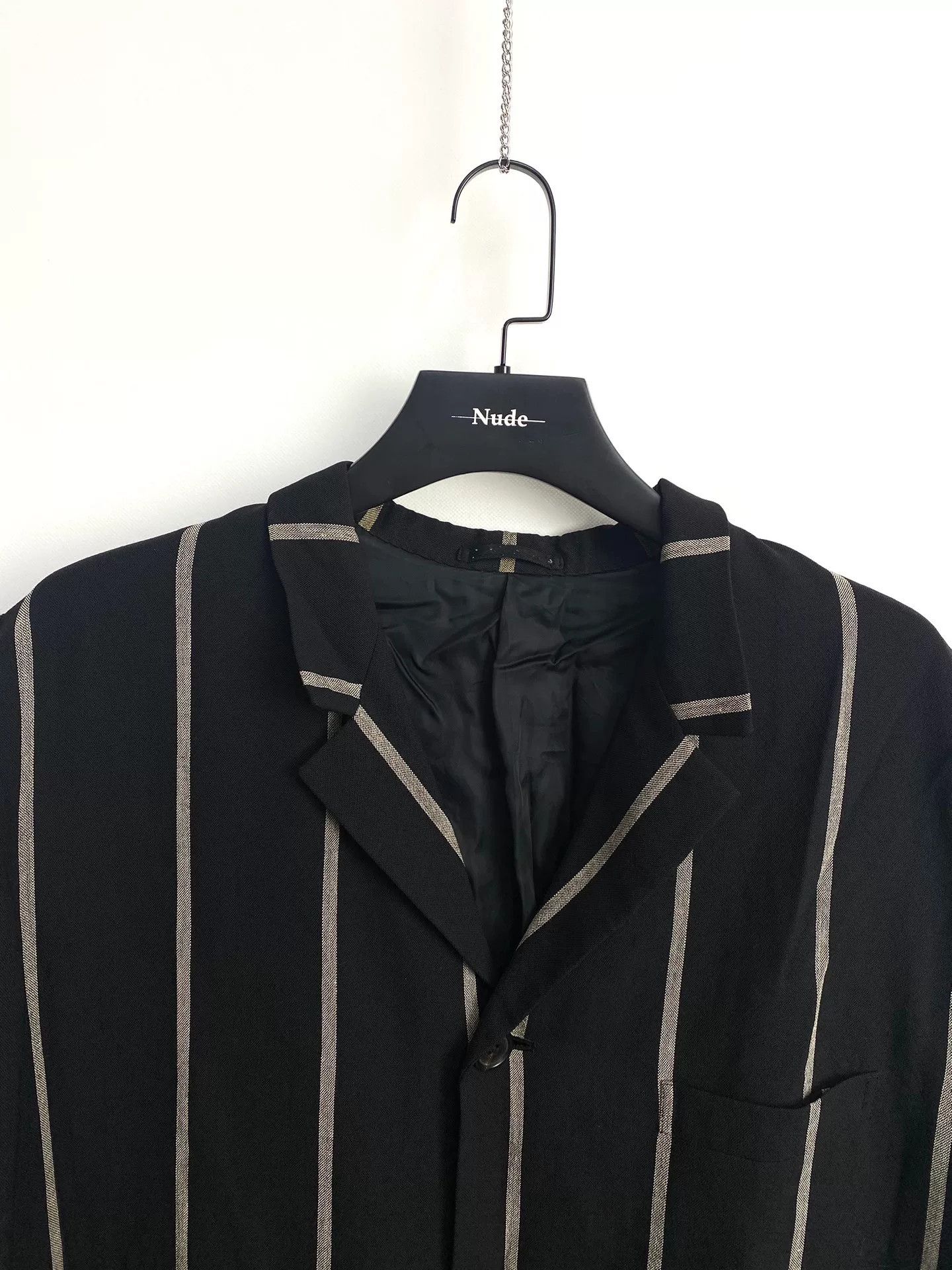 Yohji Yamamoto Yohji Yamamoto Striped Wool Jacket Size US M / EU 48-50 / 2 - 2 Thumbnail