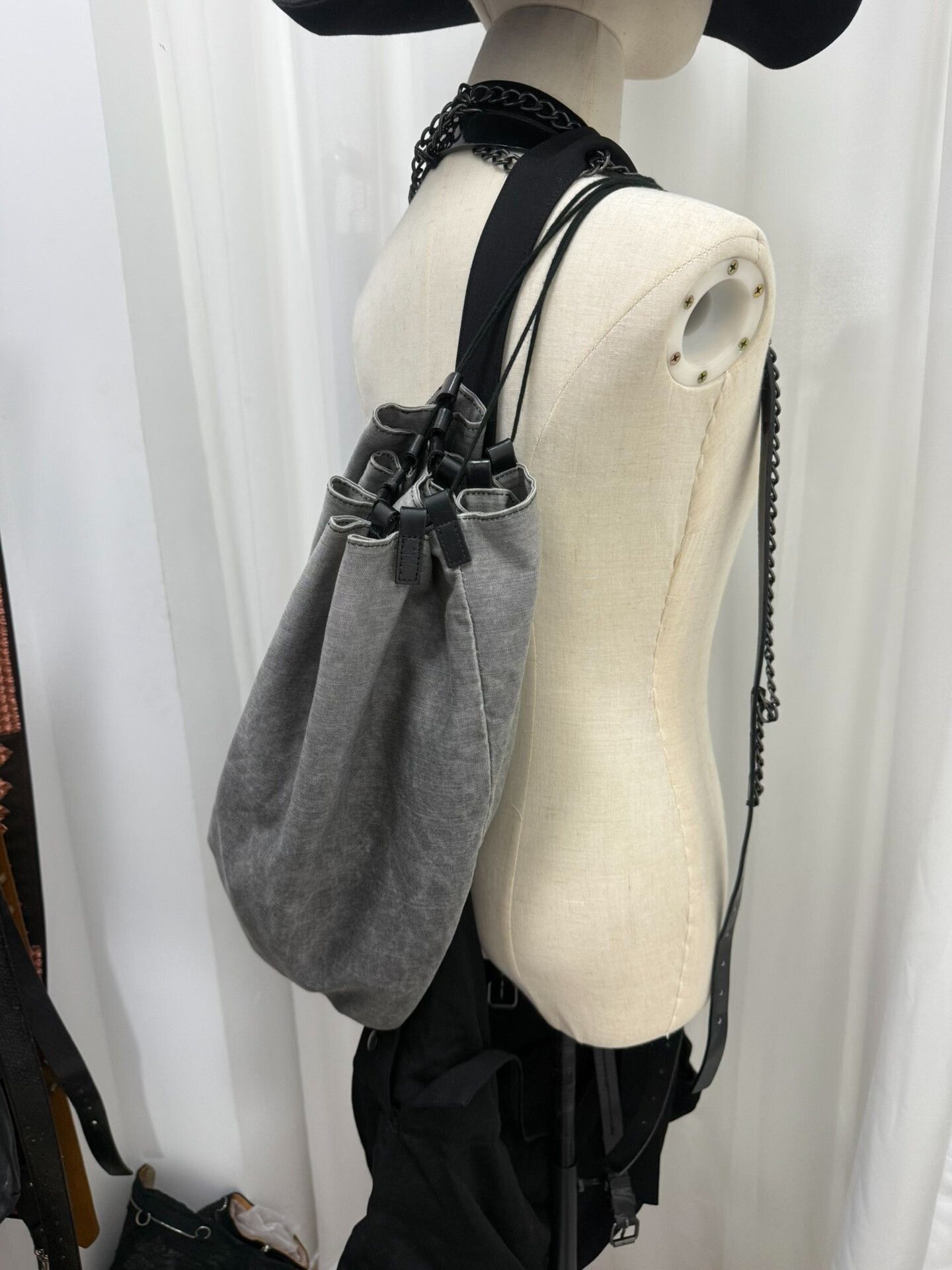 Yohji Yamamoto Yohji Yamamoto Men's Gray Sling Bag Size ONE SIZE - 4 Thumbnail