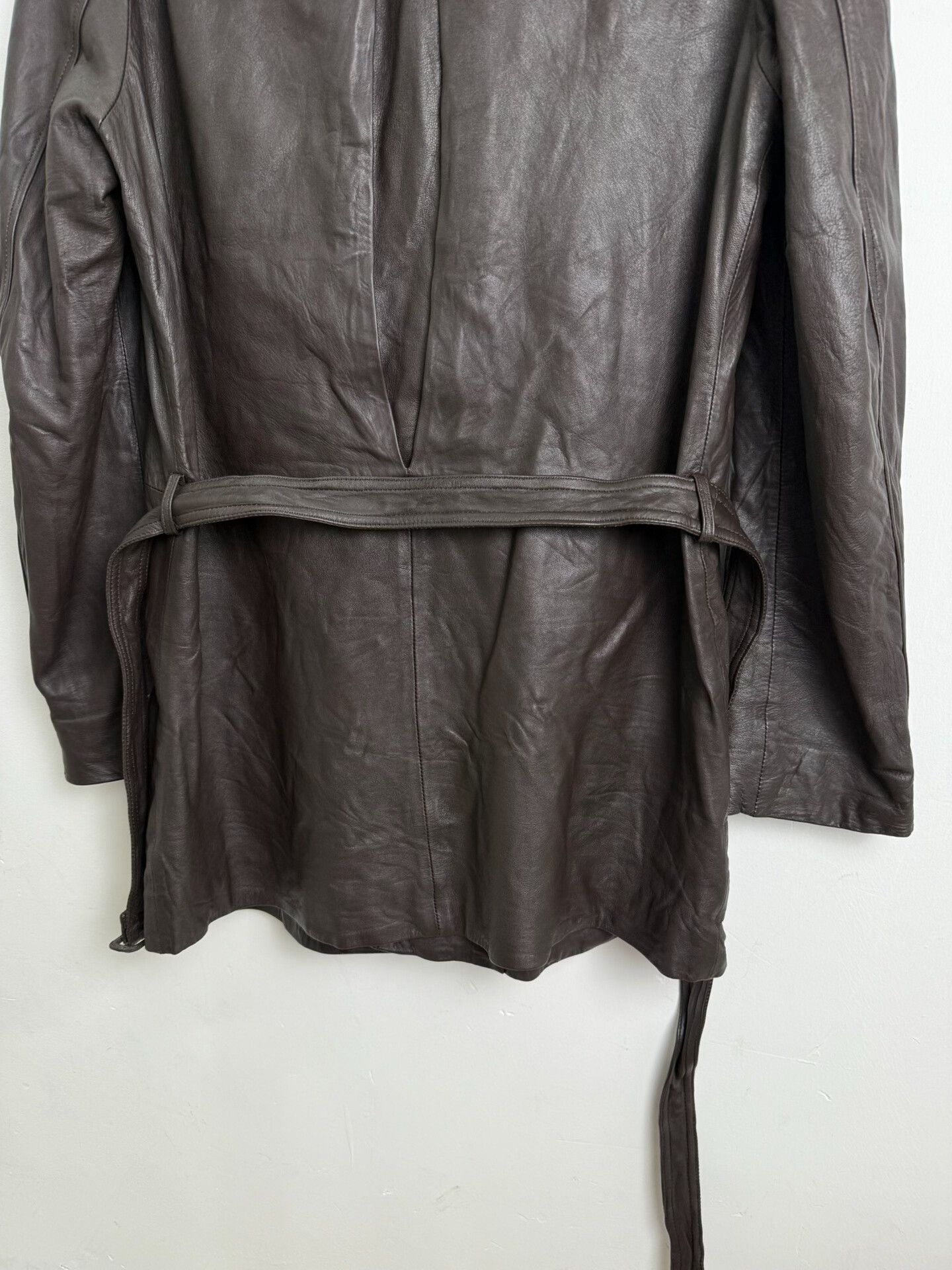 Yohji Yamamoto Yohji Yamamoto Brown Leather Coat Size US XL / EU 56 / 4 - 7 Thumbnail