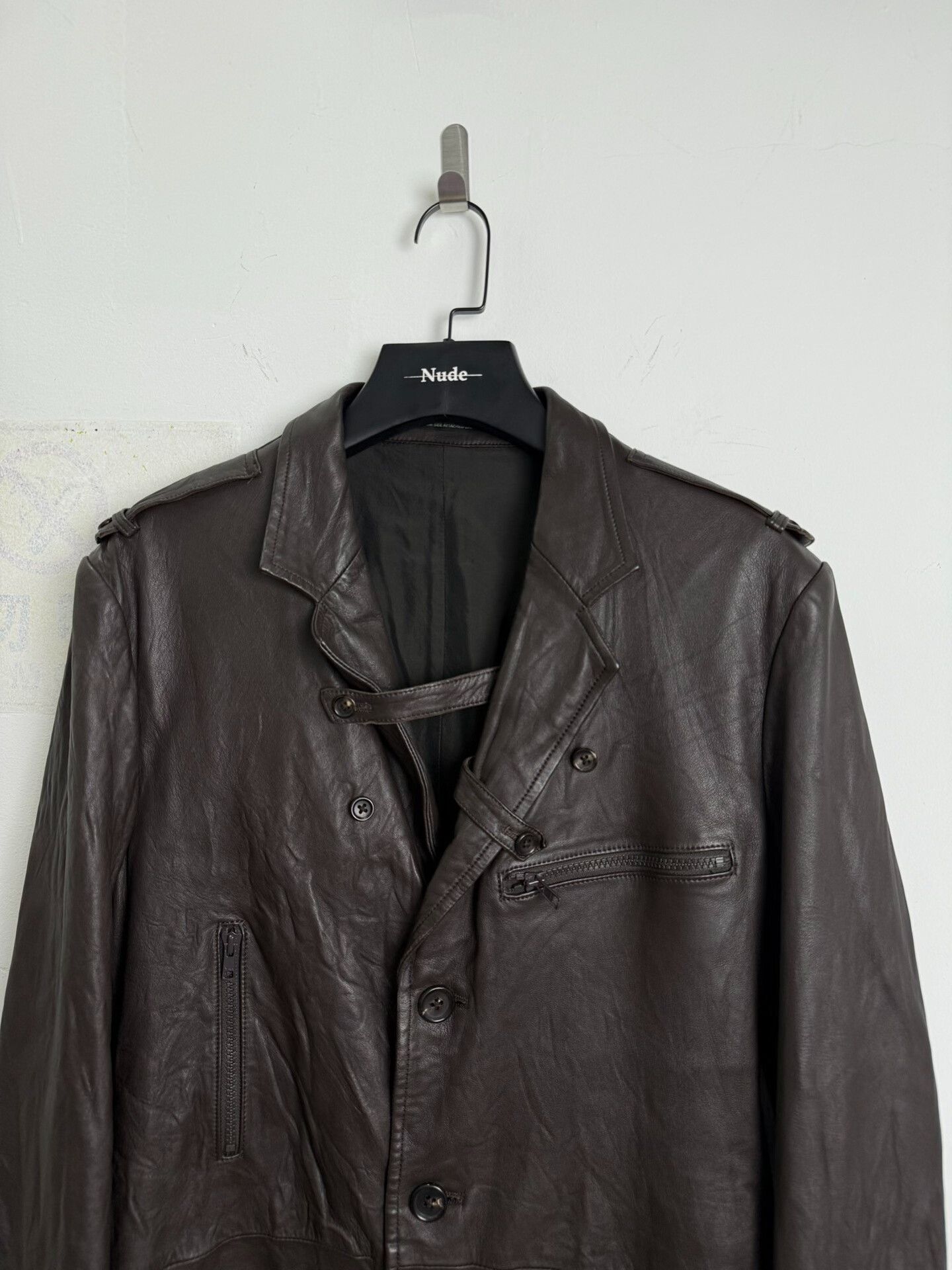 Yohji Yamamoto Yohji Yamamoto Brown Leather Coat Size US XL / EU 56 / 4 - 3 Thumbnail
