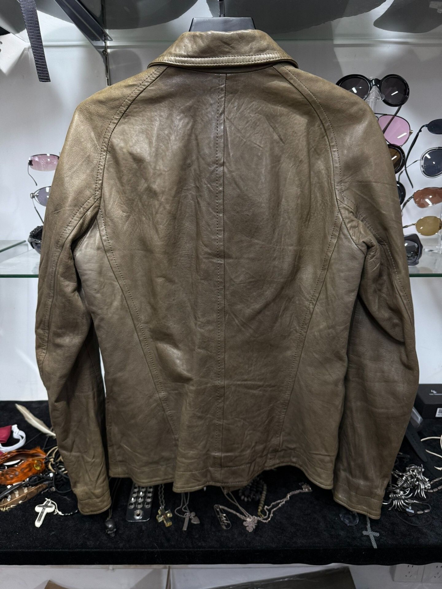 Rick Owens Olive Green Leather Jacket Size US M / EU 48-50 / 2 - 5 Thumbnail