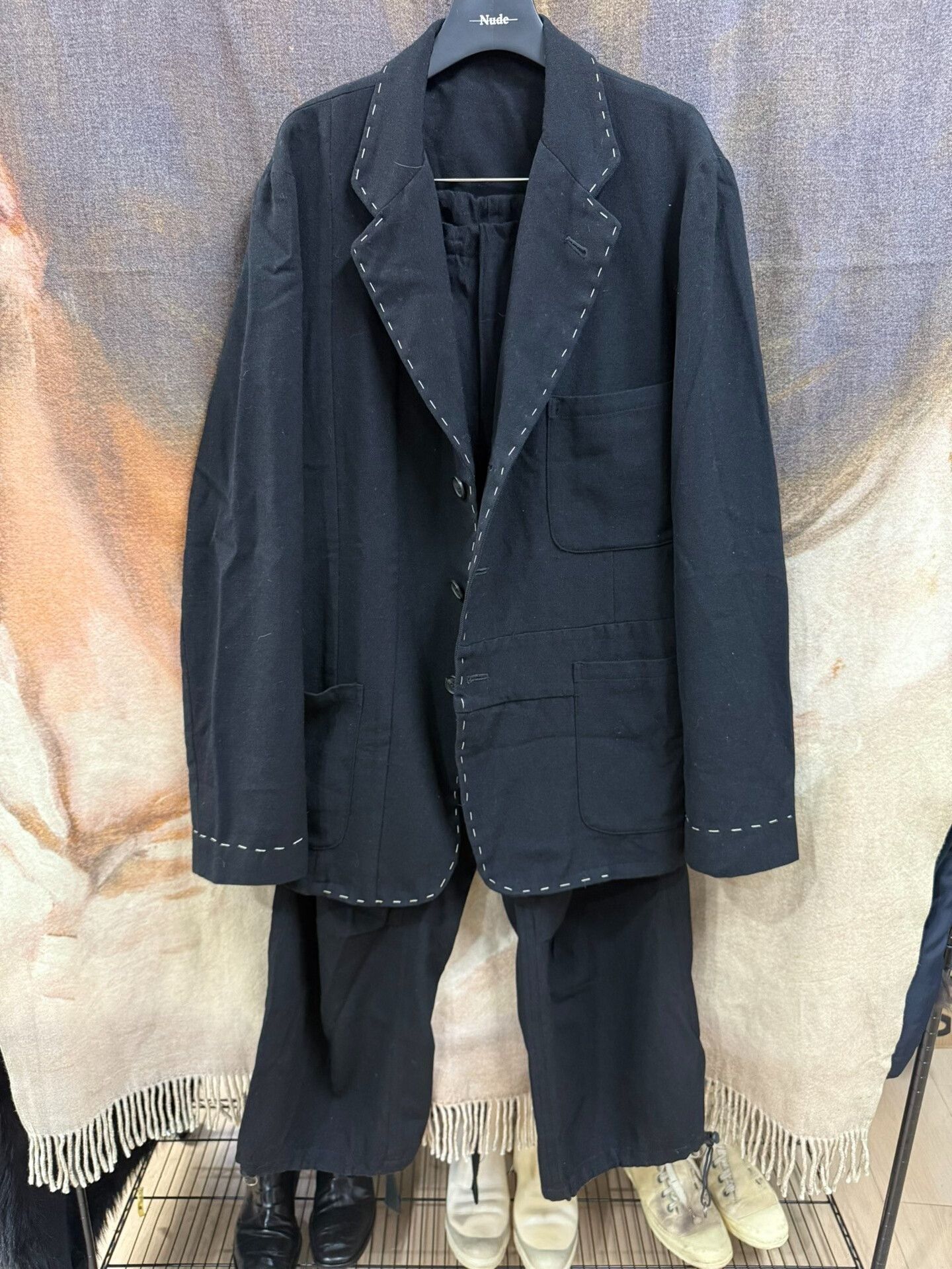 Yohji Yamamoto Yohji Yamamoto Thick Wool Suit for Men Size US XL / EU 56 / 4 - 2 Thumbnail