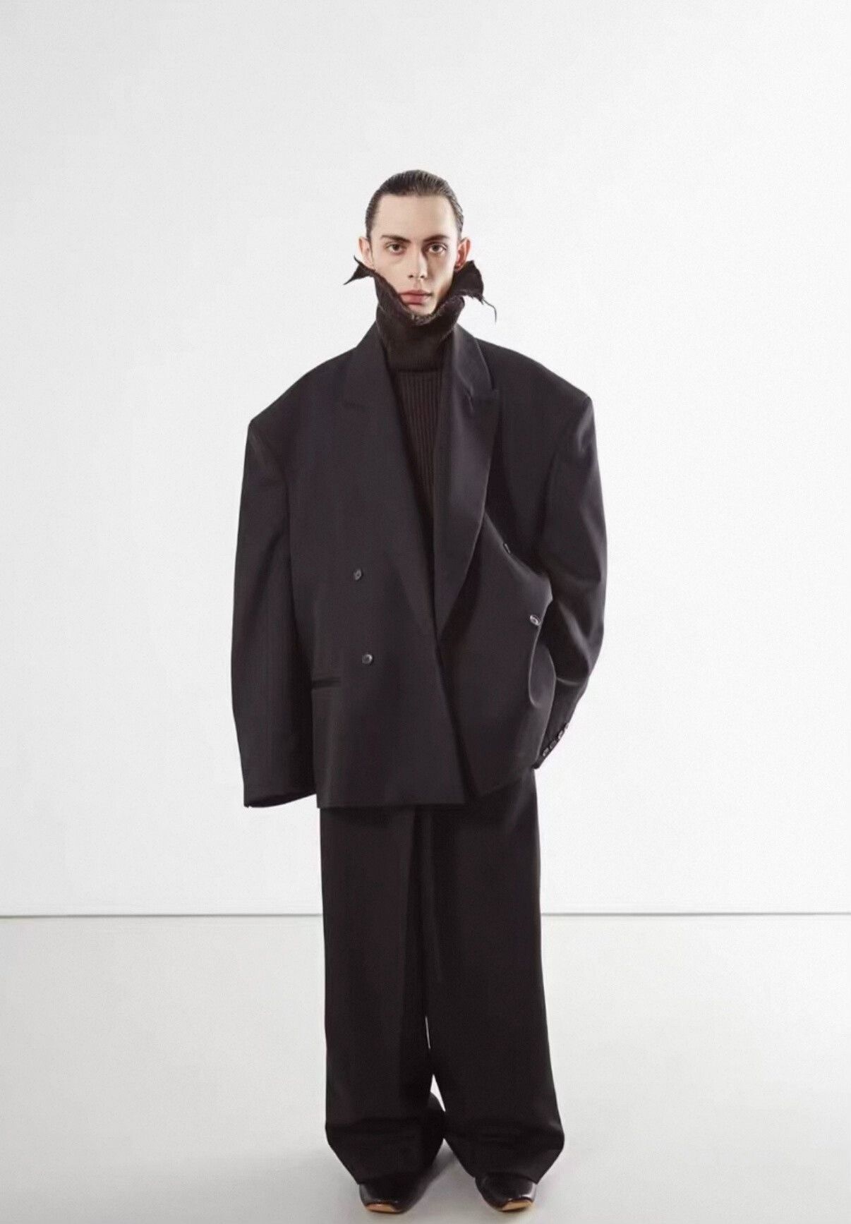 Ann Demeulemeester Oversized Wool Shoulder Pad Blazer Size US M / EU 48-50 / 2 - 2 Thumbnail