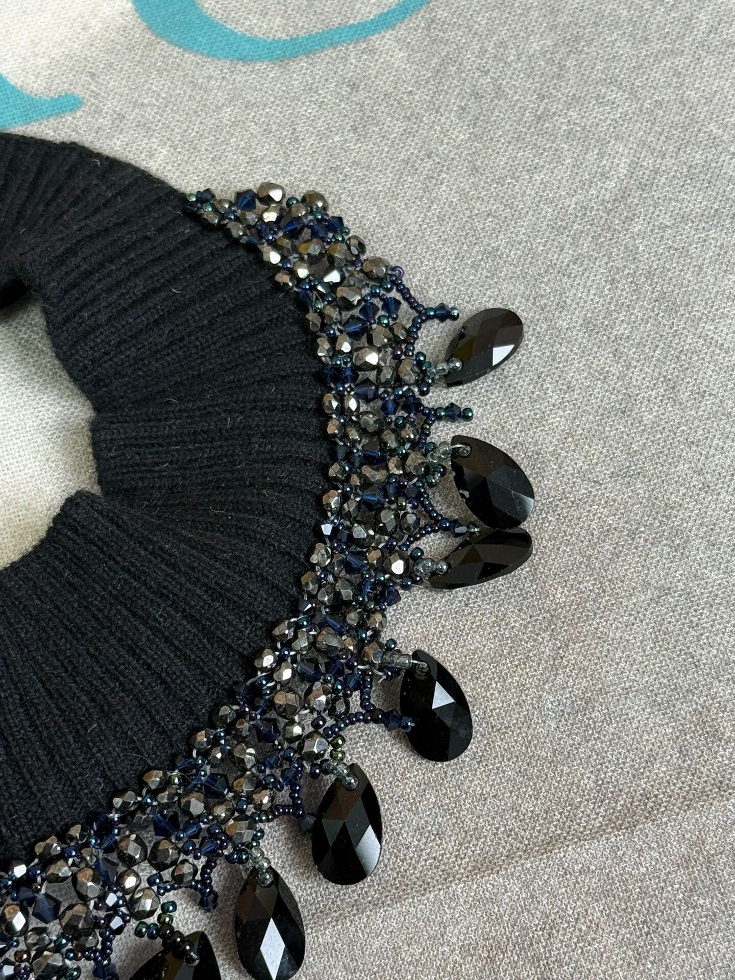 Dries Van Noten Embellished Beaded Knit Collar Size ONE SIZE - 5 Thumbnail