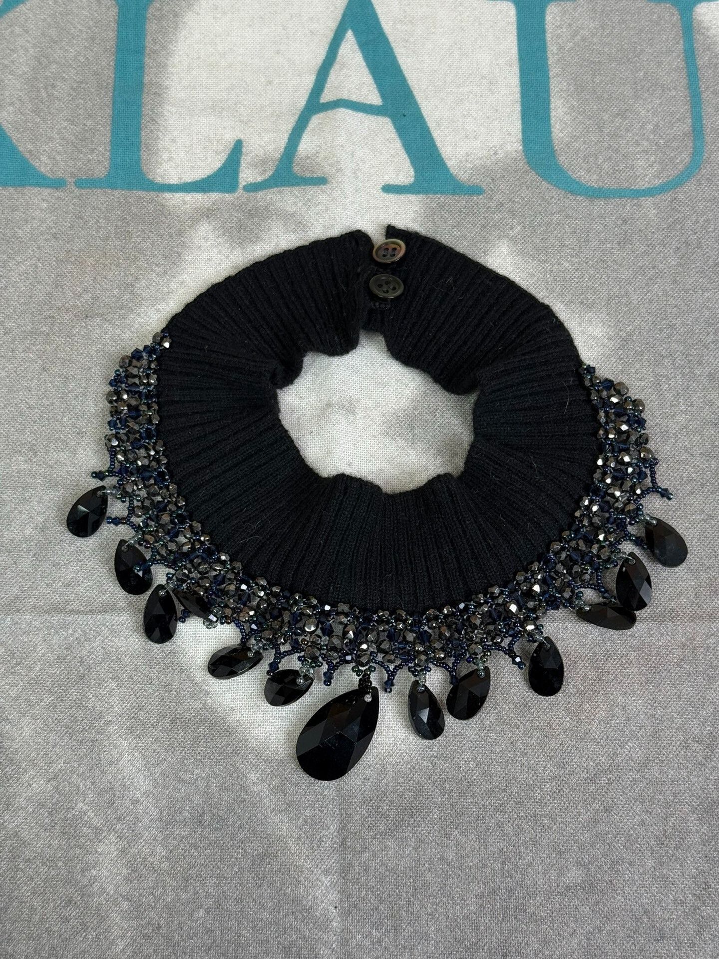 Dries Van Noten Embellished Beaded Knit Collar Size ONE SIZE - 2 Thumbnail
