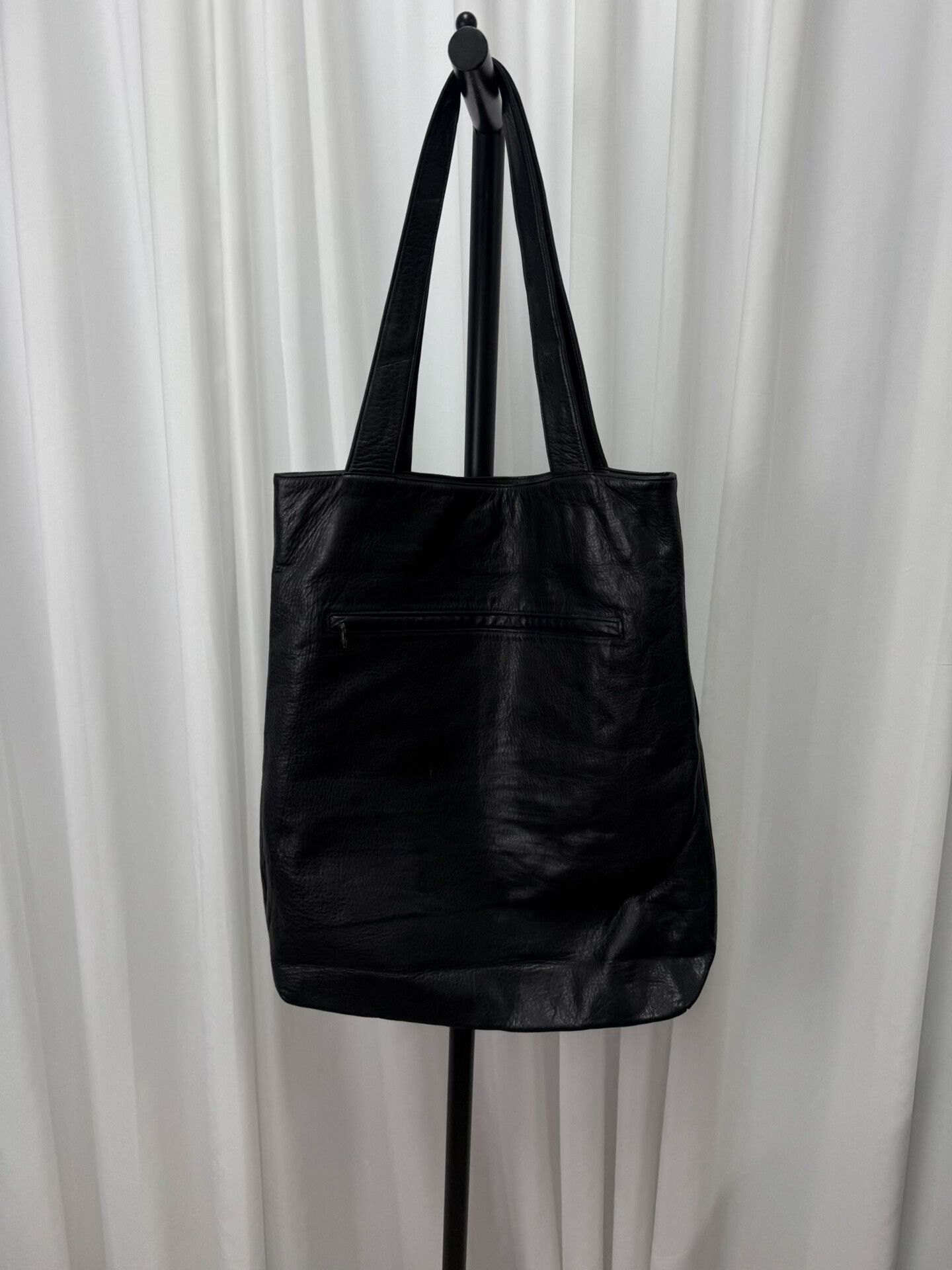 Yohji Yamamoto Yohji Yamamoto Black Leather Tote Bag Size ONE SIZE - 6 Thumbnail