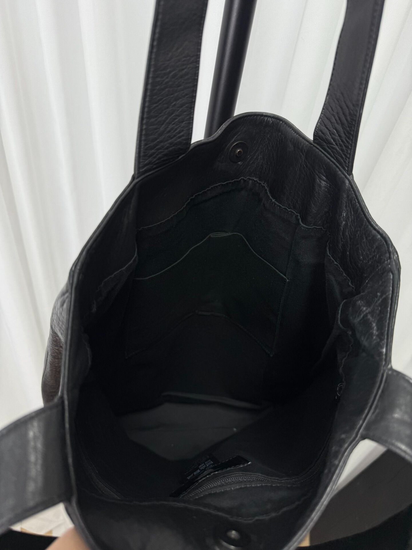 Yohji Yamamoto Yohji Yamamoto Black Leather Tote Bag Size ONE SIZE - 7 Thumbnail
