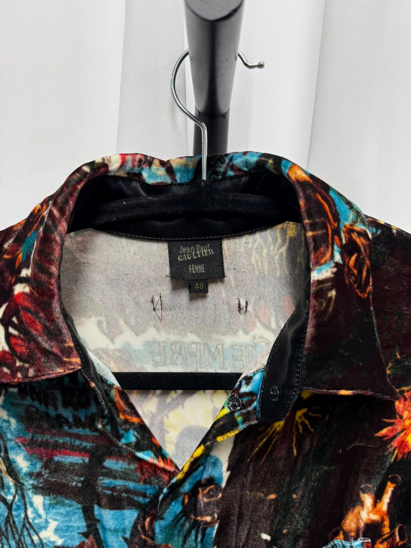 Jean Paul Gaultier Velvety Printed Shirt by Jean Paul Gaultier Size US M / EU 48-50 / 2 - 2 Thumbnail