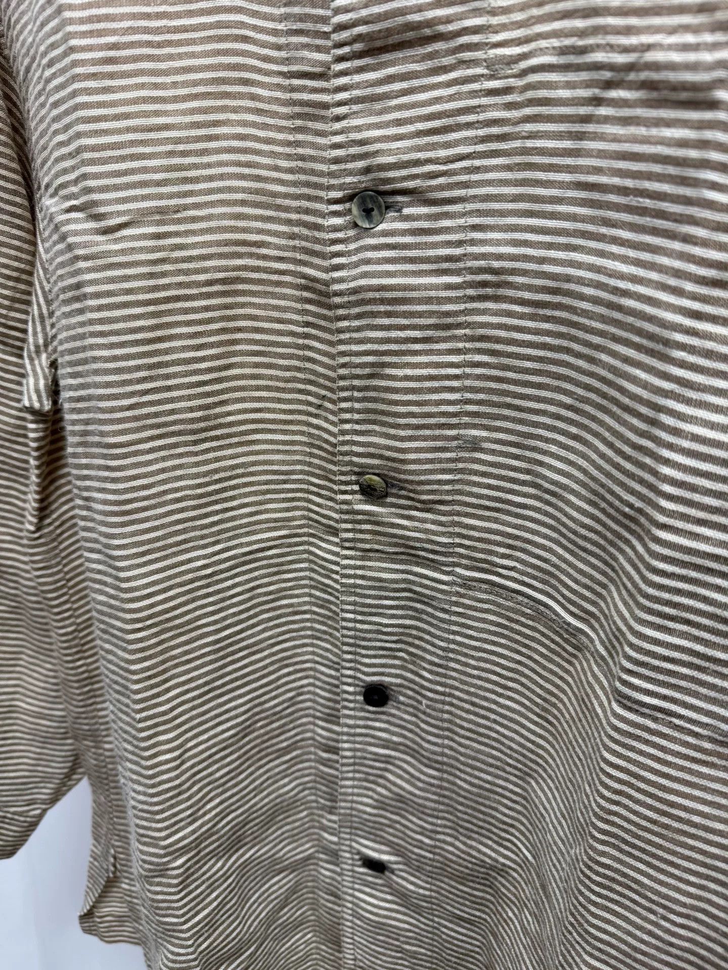 Issey Miyake Issey Miyake Striped Linen Shirt Size US M / EU 48-50 / 2 - 3 Thumbnail