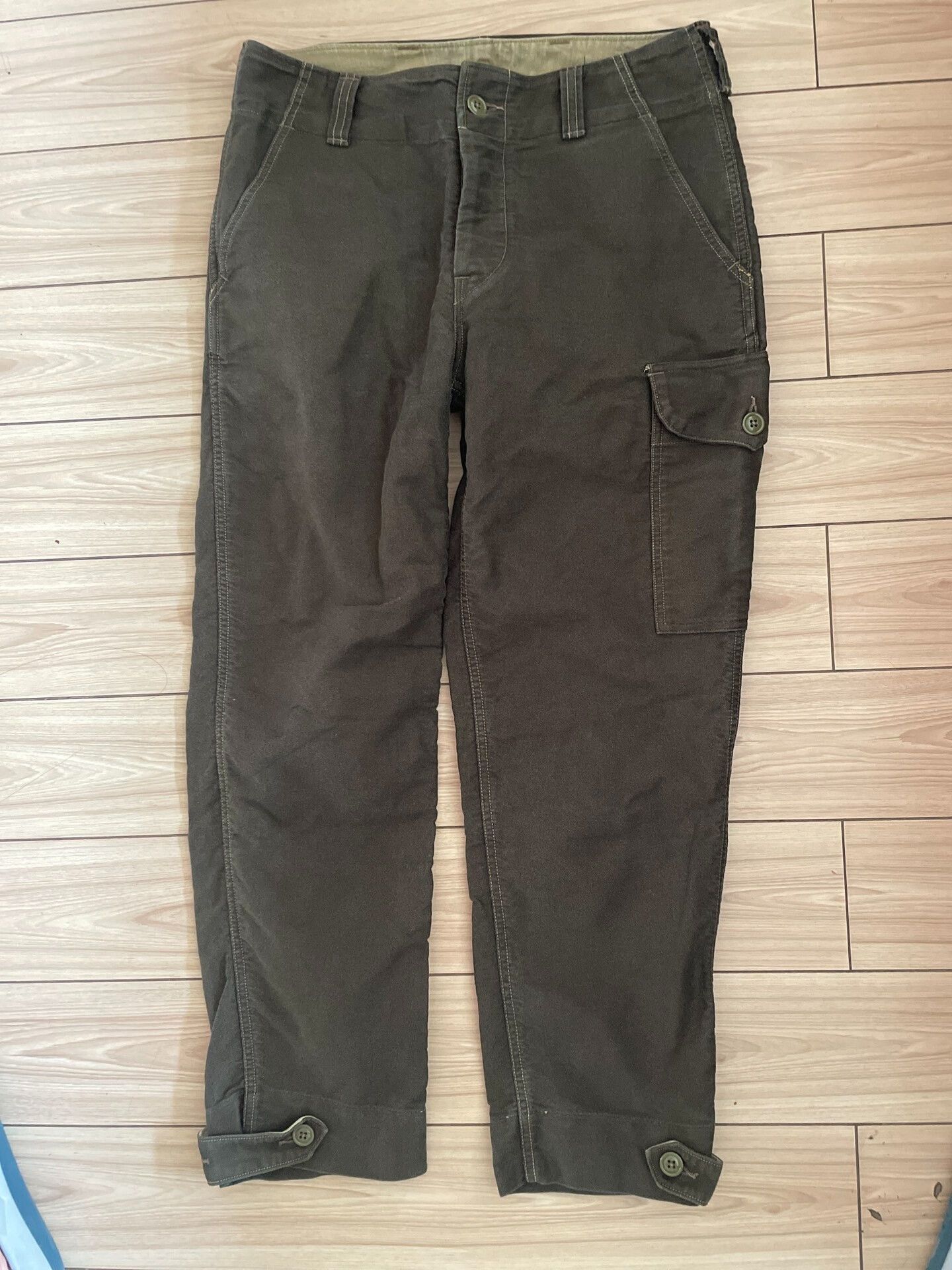 Freewheelers FREEWHEELERS Herringbone Olive Military Pants Size US 32 / EU 48 - 2 Thumbnail
