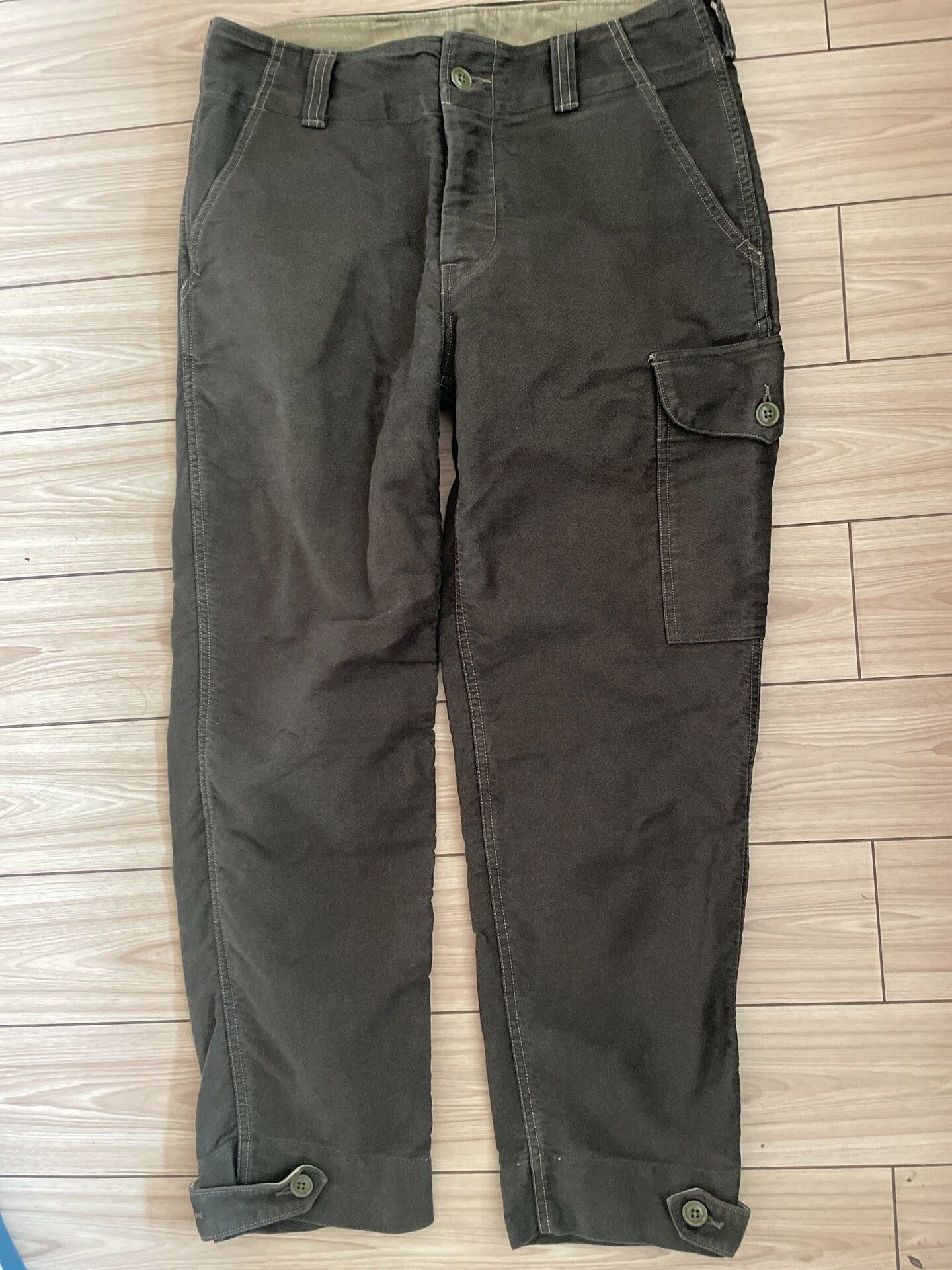 Freewheelers FREEWHEELERS Herringbone Olive Military Pants Size US 32 / EU 48 - 3 Thumbnail