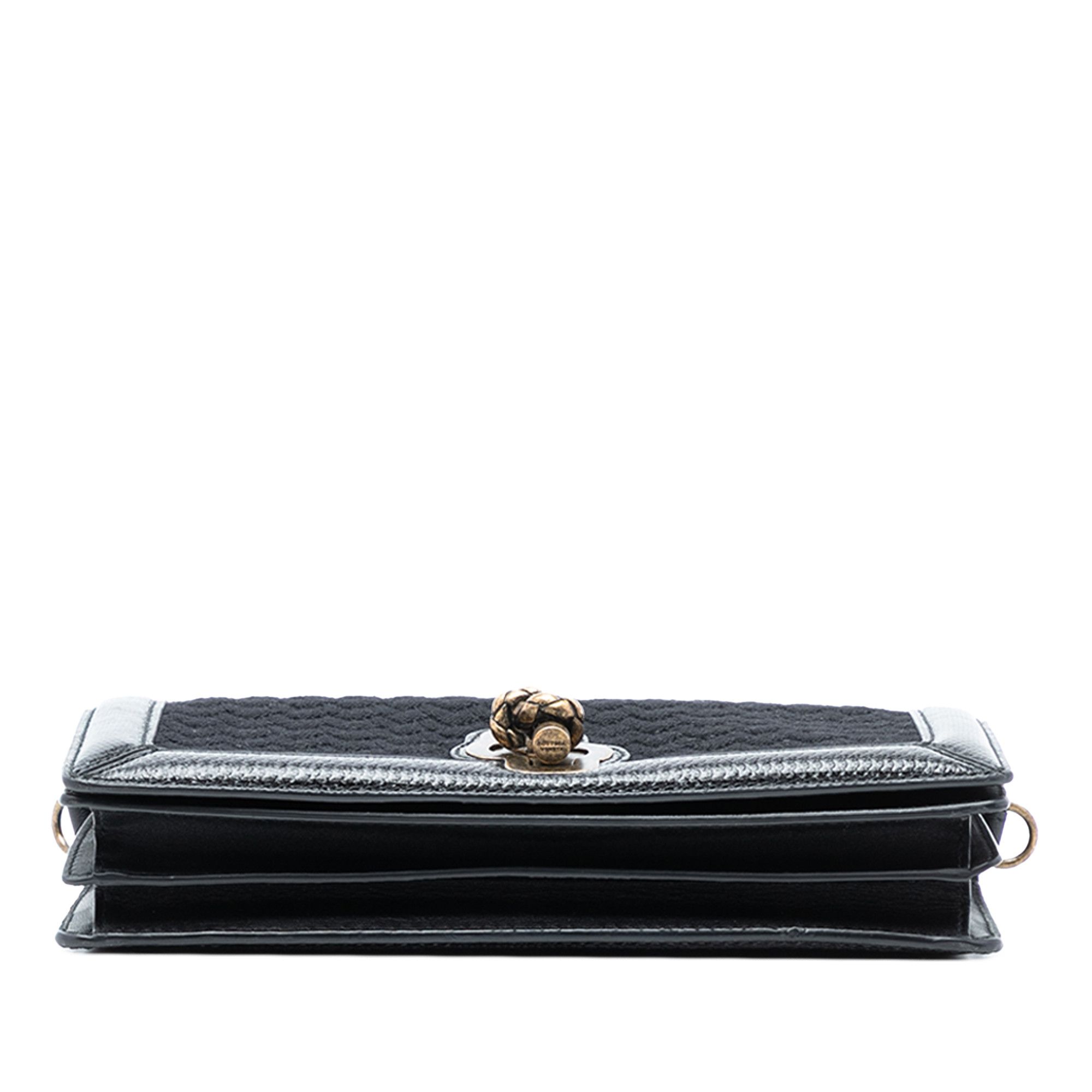 Bottega Veneta Bottega Veneta Karung Trimmed Knit Intrecciato Knot Clutch On Chain Size ONE SIZE - 3 Thumbnail