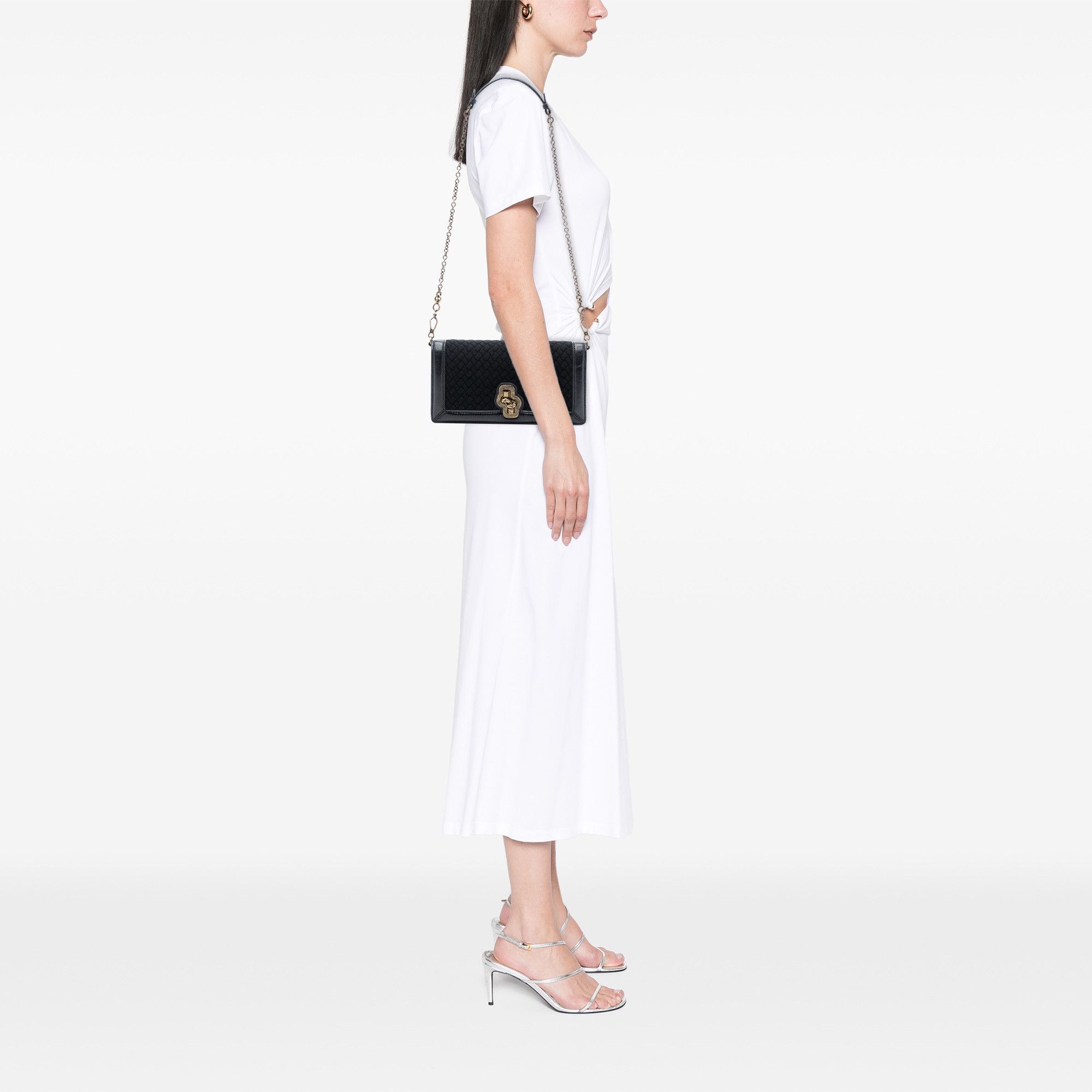 Bottega Veneta Bottega Veneta Karung Trimmed Knit Intrecciato Knot Clutch On Chain Size ONE SIZE - 7 Thumbnail