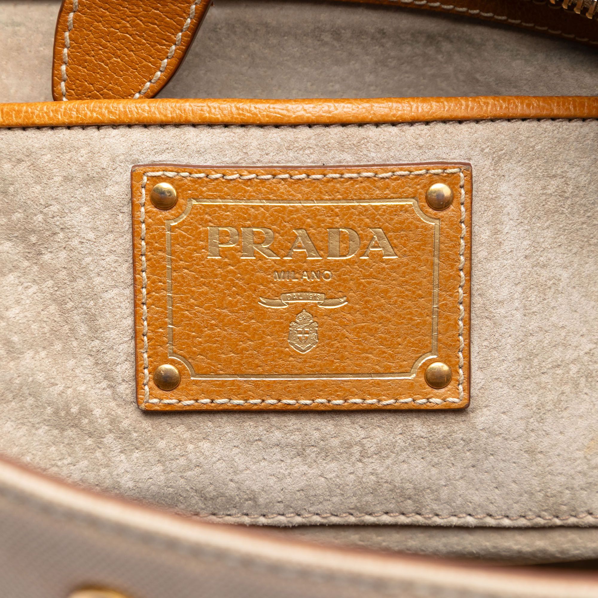 Prada Prada Cinghiale Trimmed Canapa Top Handle Bag Size ONE SIZE - 5 Thumbnail