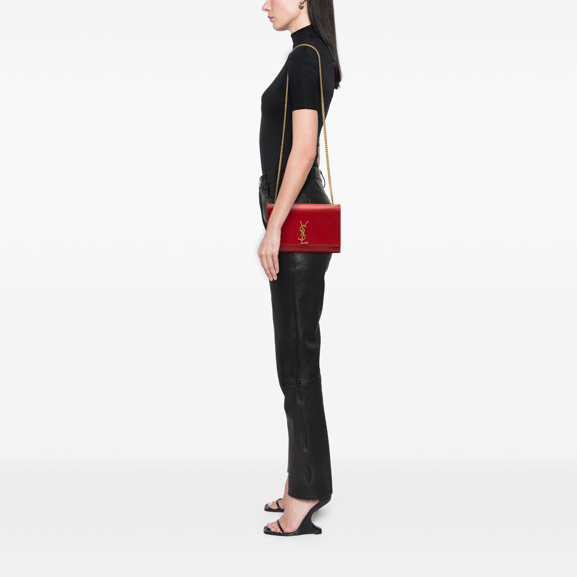 Yves Saint Laurent Yves Saint Laurent Medium Grain De Poudre Monogram Kate Crossbody Size ONE SIZE - 7 Thumbnail