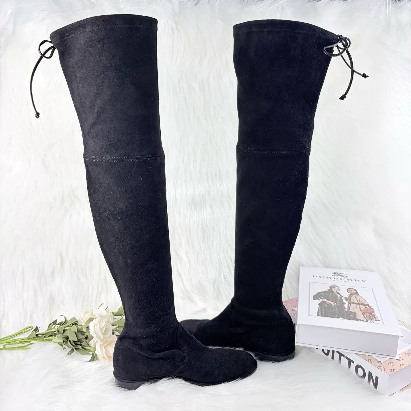 Stuart Weitzman Stuart Weitzman Black Suede Over-Knee Boots Size US 5.5 / IT 35.5 - 5 Thumbnail