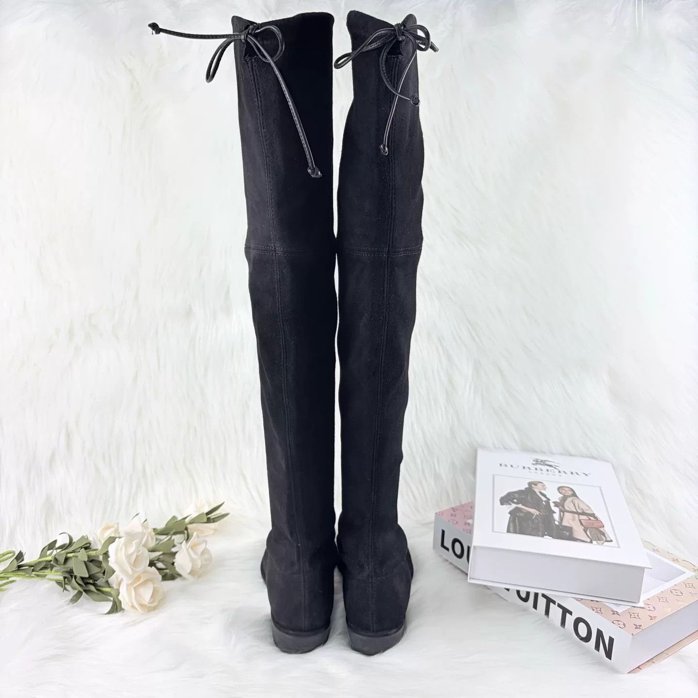 Stuart Weitzman Stuart Weitzman Black Suede Over-Knee Boots Size US 5.5 / IT 35.5 - 4 Thumbnail
