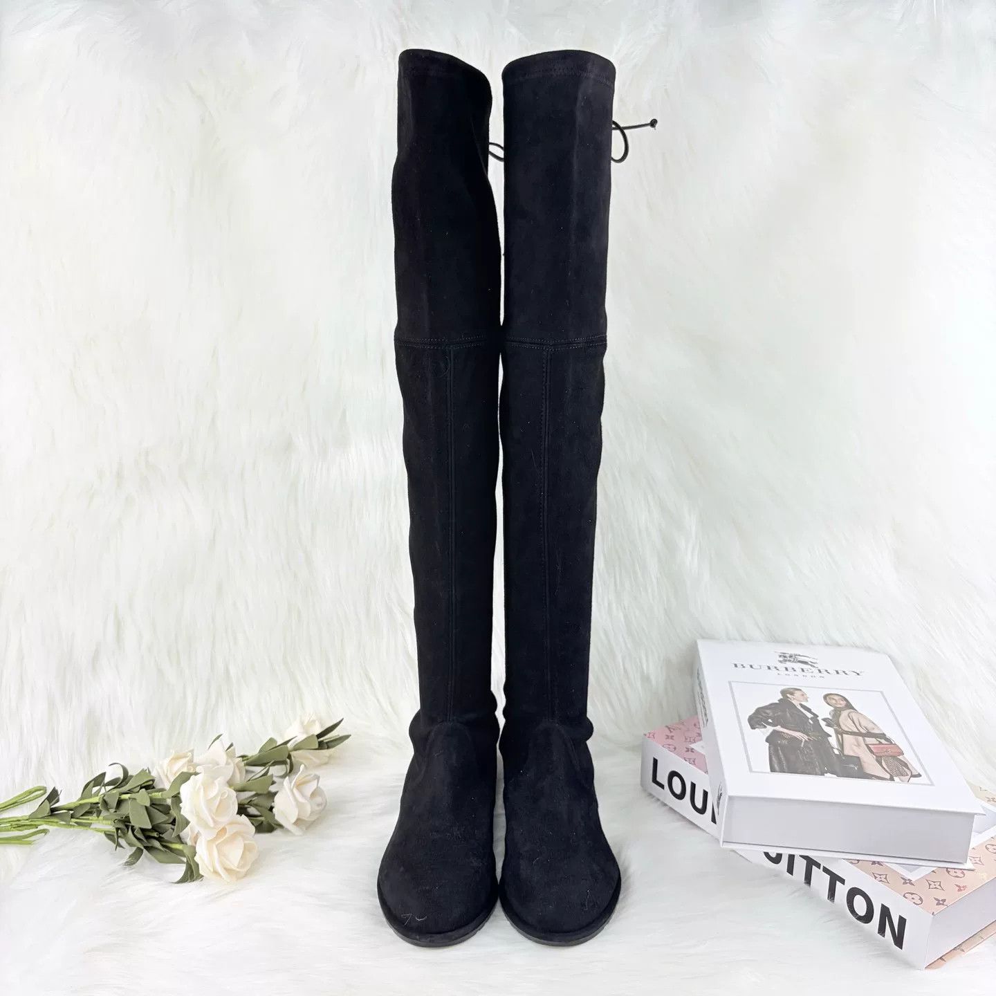 Stuart Weitzman Stuart Weitzman Black Suede Over-Knee Boots Size US 5.5 / IT 35.5 - 2 Thumbnail
