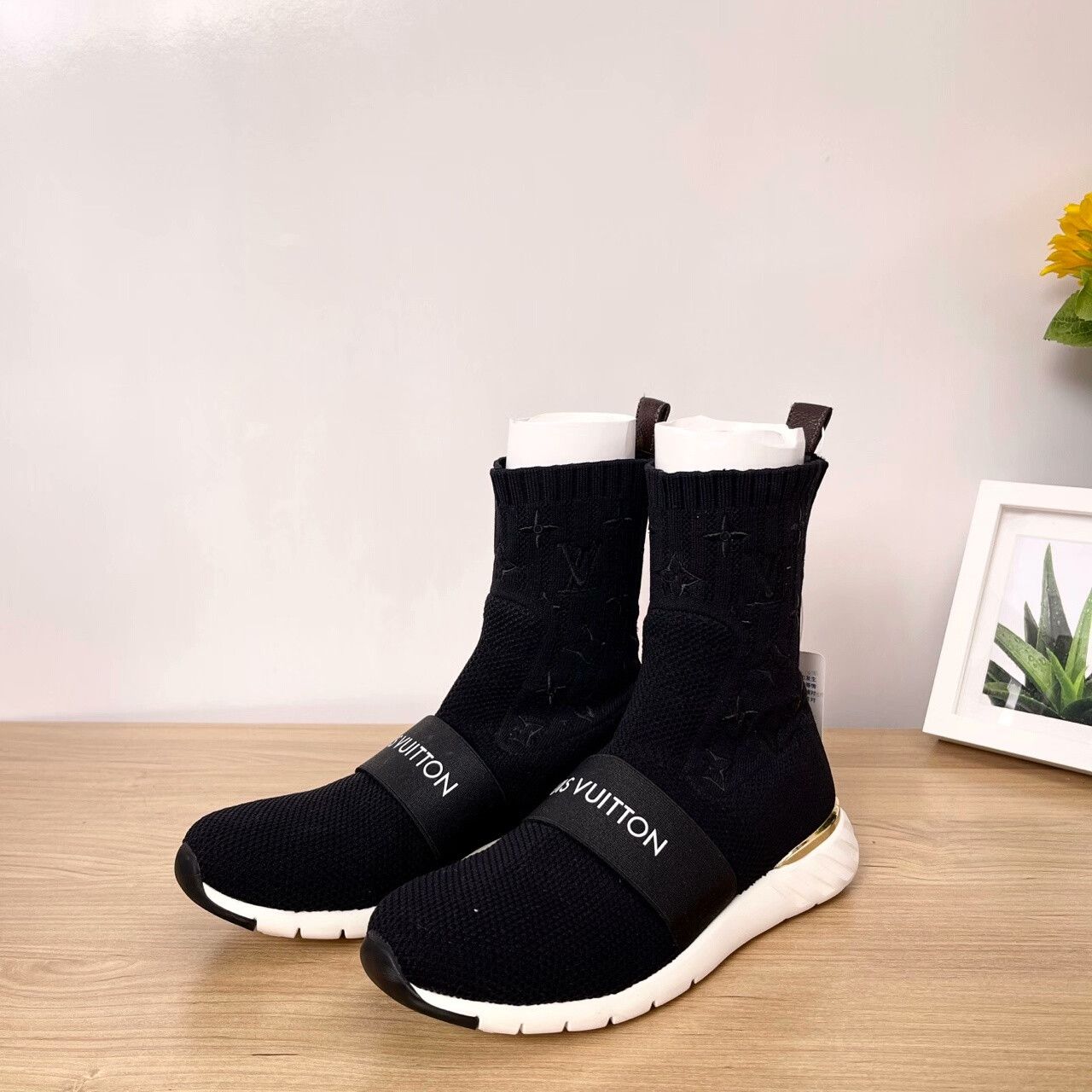 Louis Vuitton LV Aftergame Black Monogram Sock Shoes Size US 9 / EU 42 - 2 Thumbnail
