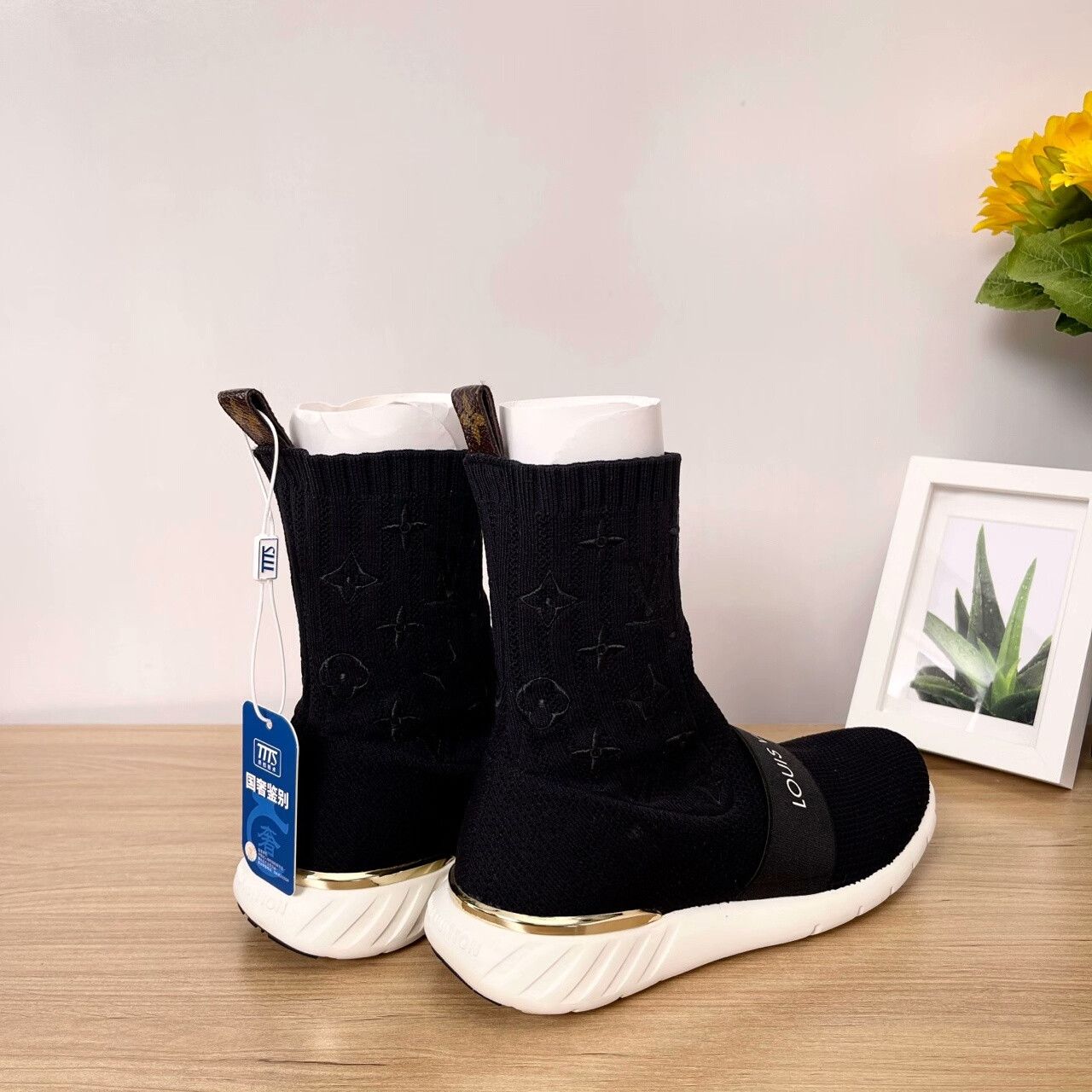 Louis Vuitton LV Aftergame Black Monogram Sock Shoes Size US 9 / EU 42 - 4 Thumbnail
