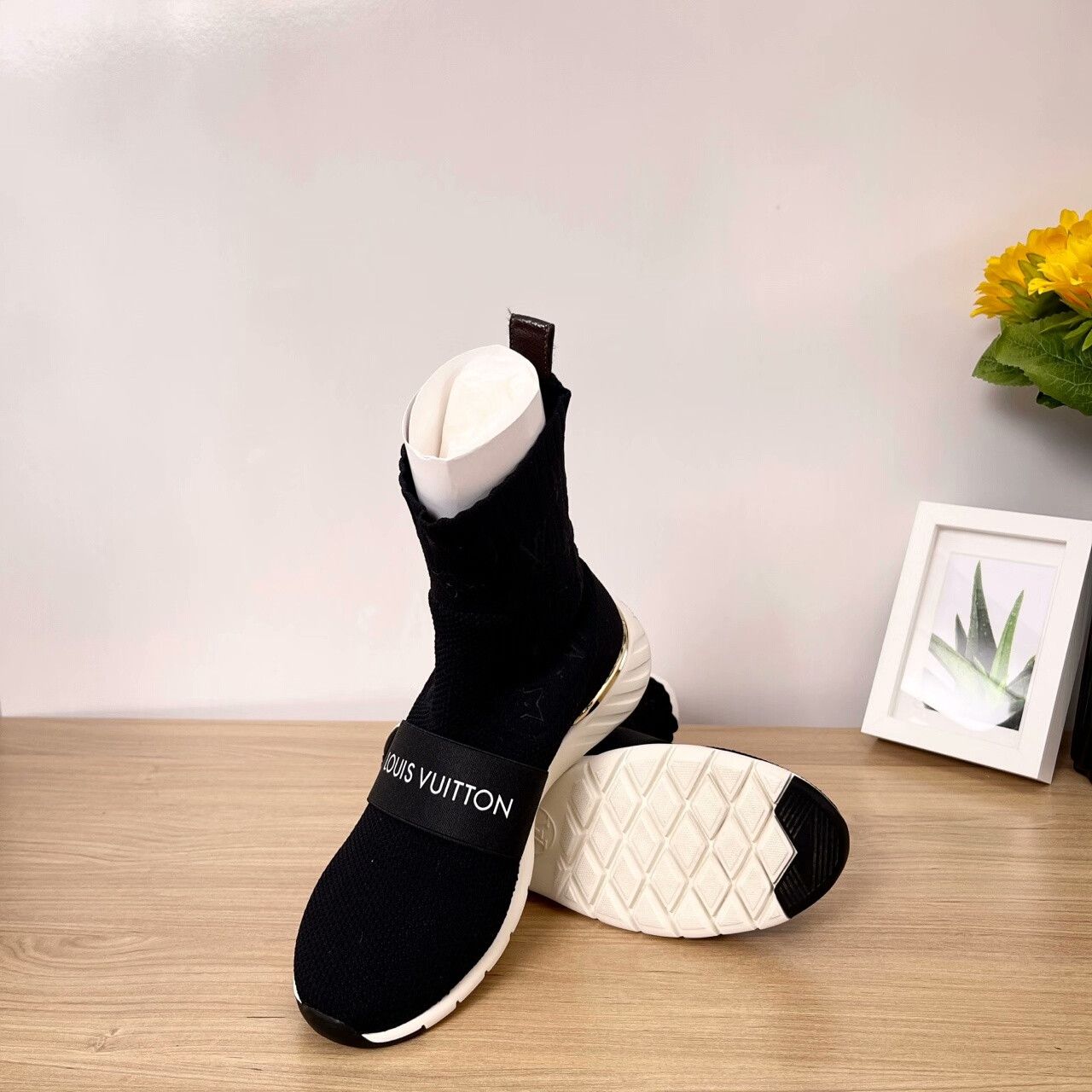 Louis Vuitton LV Aftergame Black Monogram Sock Shoes Size US 9 / EU 42 - 7 Thumbnail