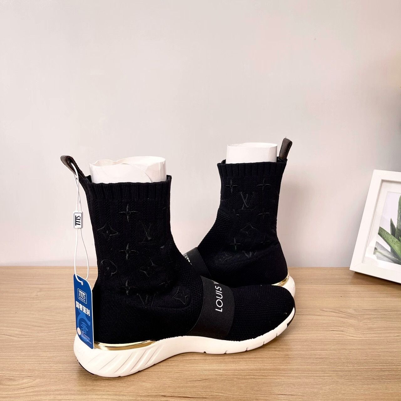 Louis Vuitton LV Aftergame Black Monogram Sock Shoes Size US 9 / EU 42 - 9 Thumbnail