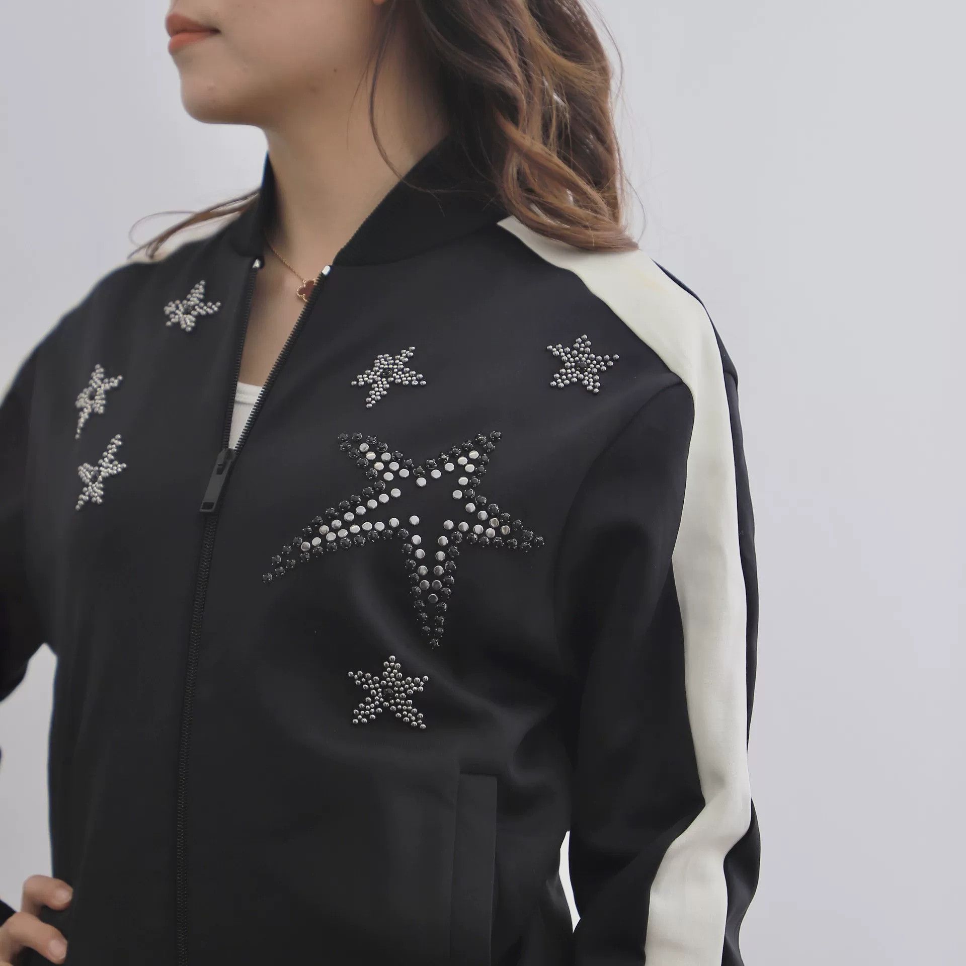 Valentino Valentino Black Star Rivet Baseball Jacket Size S / US 4 / IT 40 - 2 Thumbnail