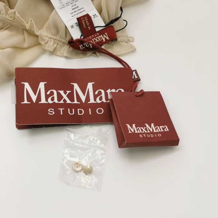 Max Mara Maxmara Studio Silk Solid Round Neck Top Size XL / US 12-14 / IT 48-50 - 5 Thumbnail