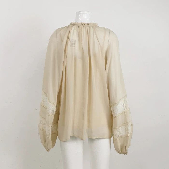 Max Mara Maxmara Studio Silk Solid Round Neck Top Size XL / US 12-14 / IT 48-50 - 2 Thumbnail