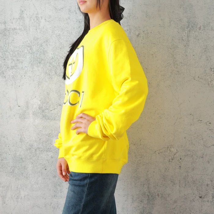 Gucci Gucci Yellow Logo Print Long-Sleeve Sweatshirt Size L / US 10 / IT 46 - 4 Thumbnail