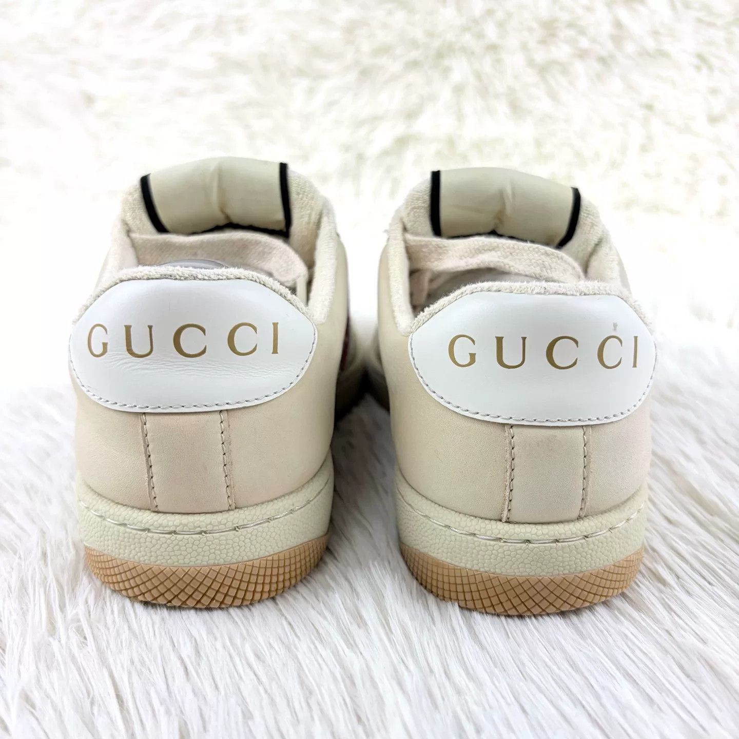 Gucci Gucci Off-White Double G Print Sneakers Size US 4.5 / IT 34.5 - 4 Thumbnail