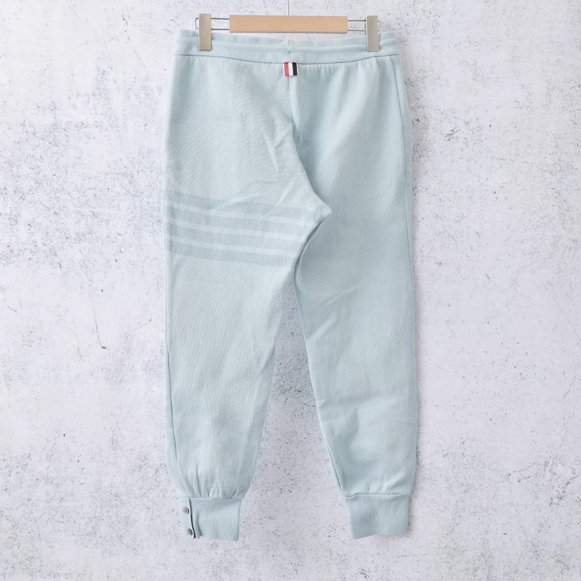 Thom Browne Thom Browne Four-Bar Light Blue Sweatpants Size US 28 / EU 44 - 2 Thumbnail