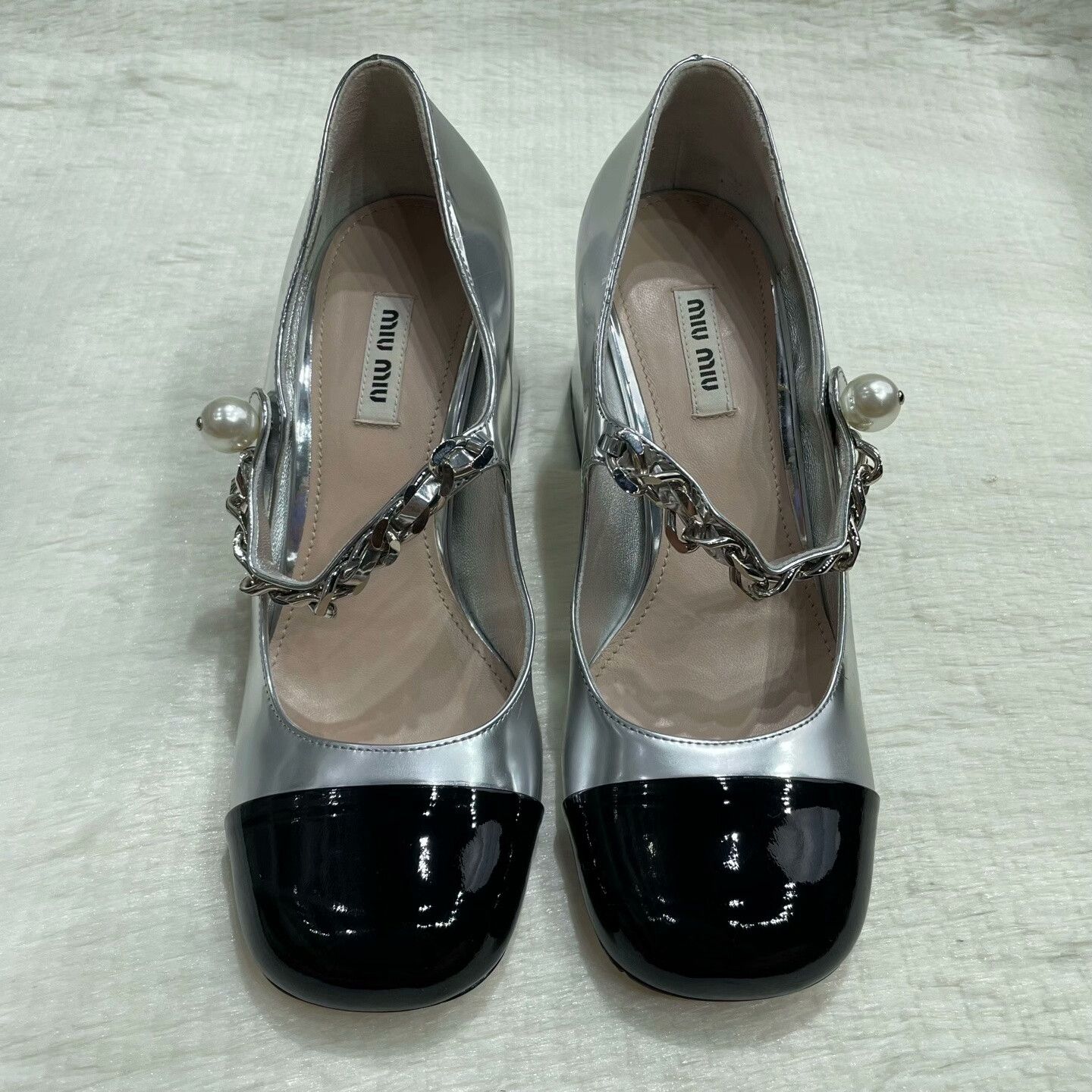 Miu Miu MIU MIU Metallic Block Heel High Heels Size US 7 / IT 37 - 2 Thumbnail