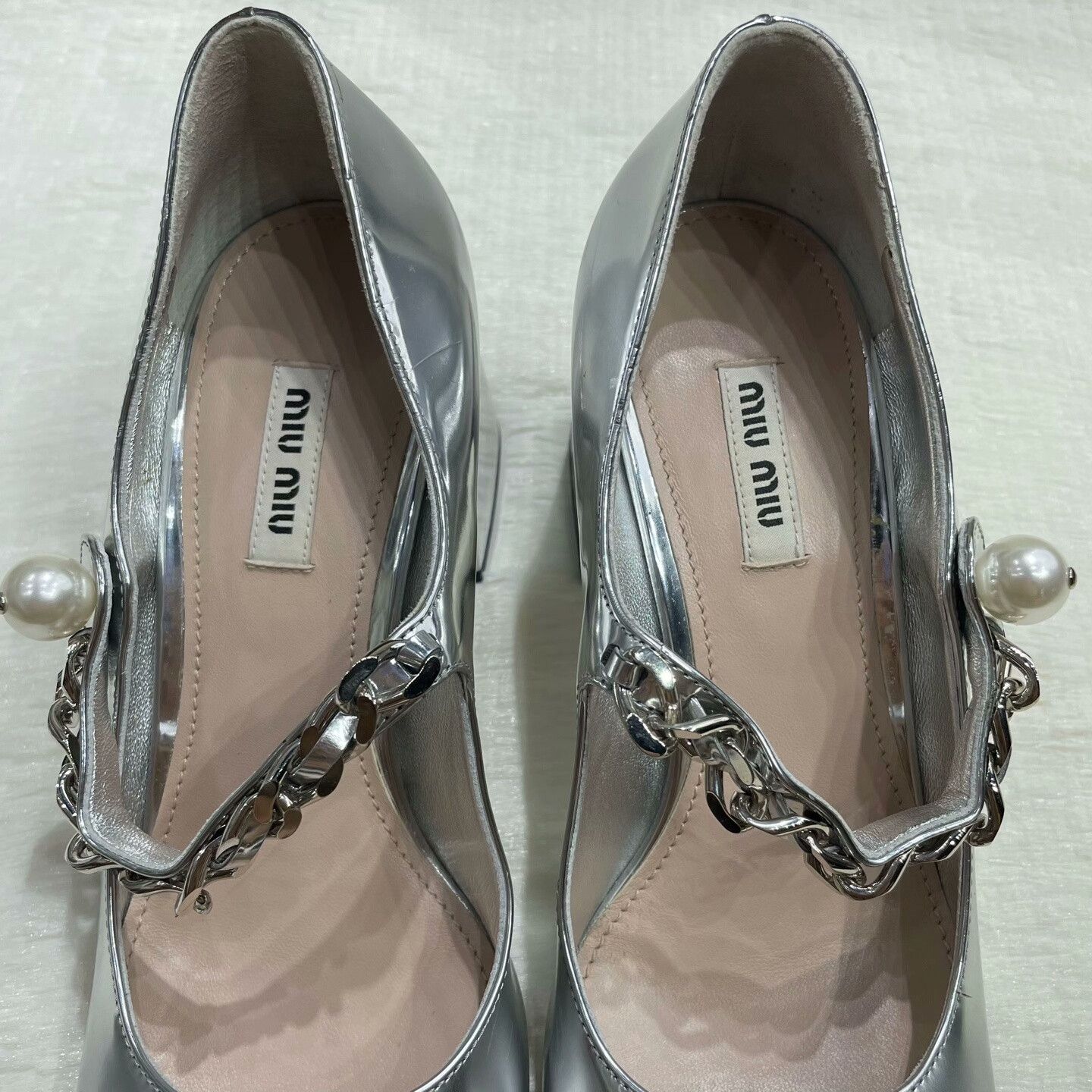Miu Miu MIU MIU Metallic Block Heel High Heels Size US 7 / IT 37 - 5 Thumbnail