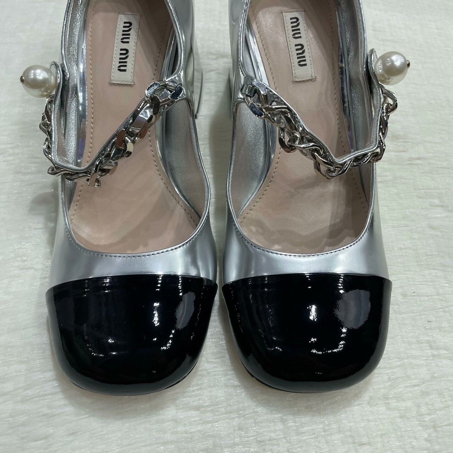 Miu Miu MIU MIU Metallic Block Heel High Heels Size US 7 / IT 37 - 3 Thumbnail