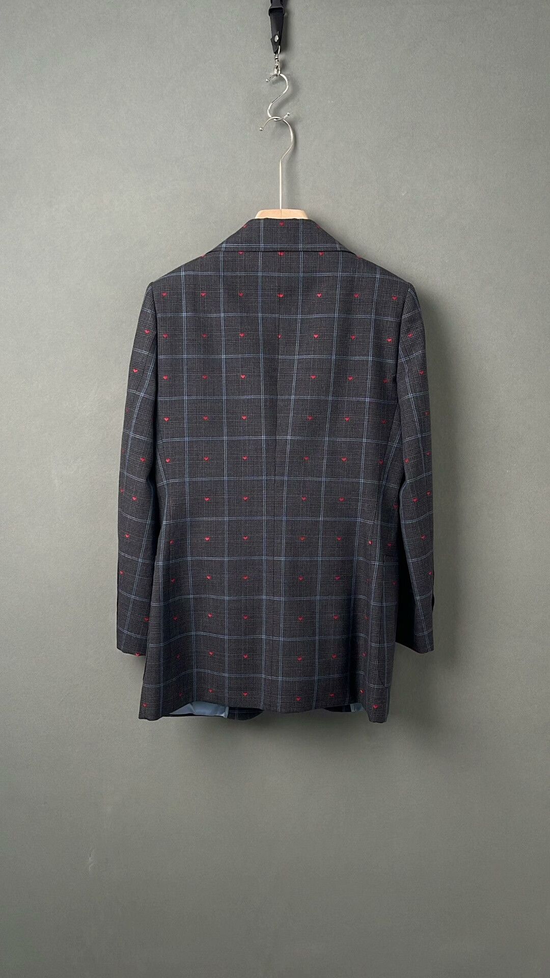 Gucci Gucci Gray Plaid Heart Embroidery Wool Suit Size S / US 4 / IT 40 - 2 Thumbnail
