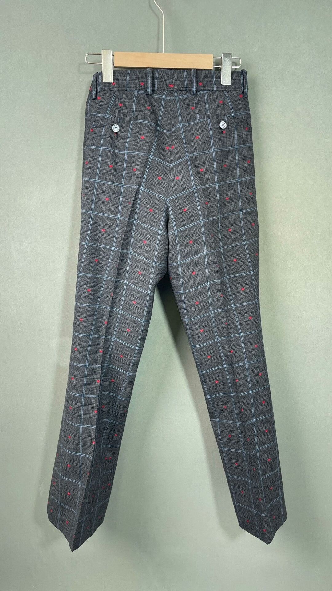 Gucci Gucci Gray Plaid Heart Embroidery Wool Suit Size S / US 4 / IT 40 - 5 Thumbnail