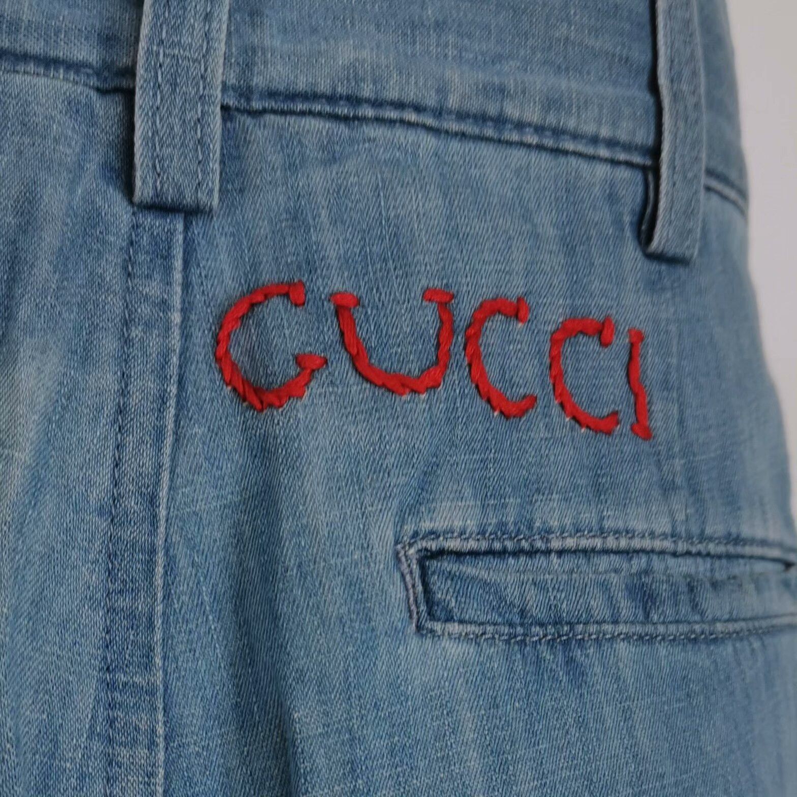 Gucci Gucci Cotton Logo Button Denim Pants Size 26" / US 2 / IT 38 - 3 Thumbnail