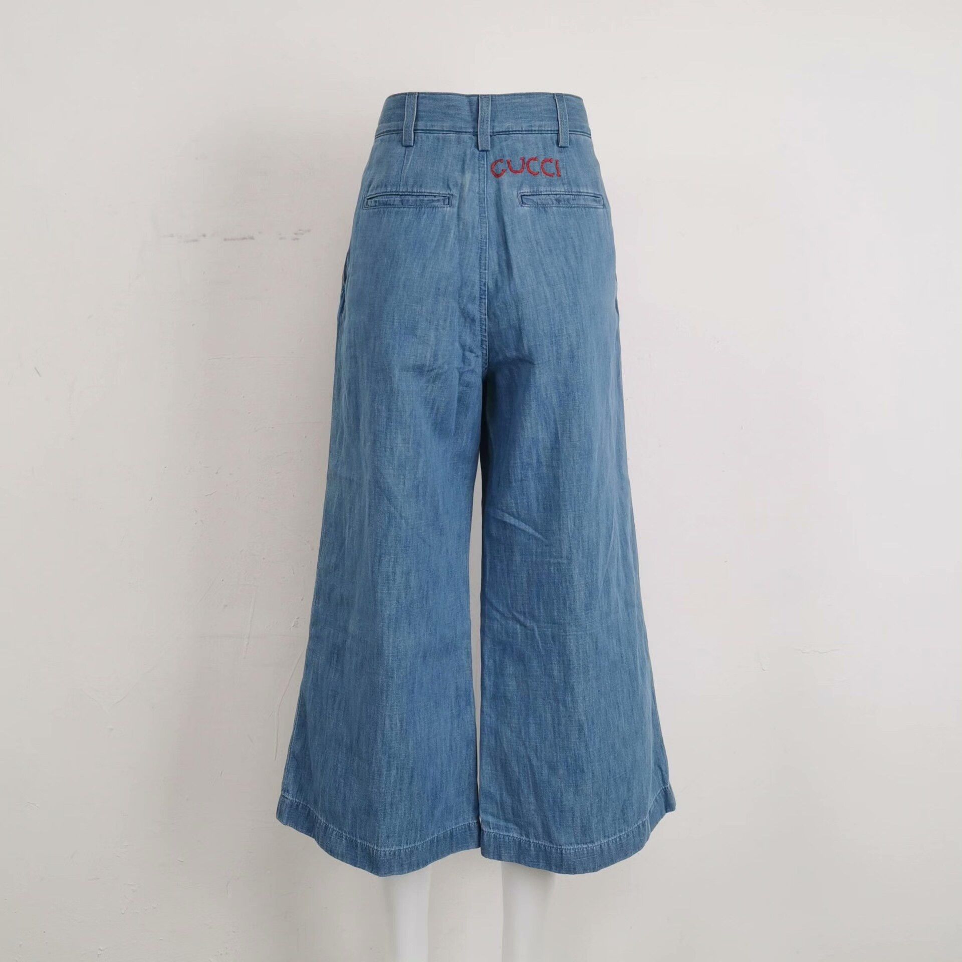 Gucci Gucci Cotton Logo Button Denim Pants Size 26" / US 2 / IT 38 - 2 Thumbnail