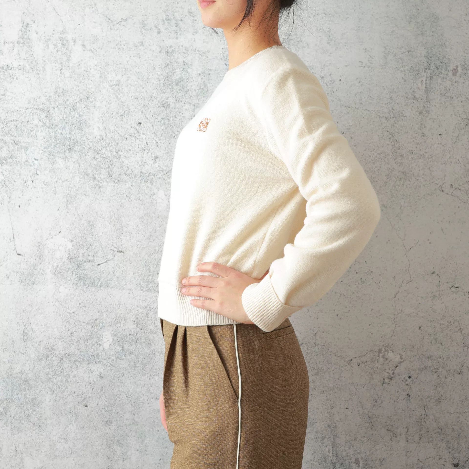 Loewe LOEWE Beige Crew Neck Long-Sleeve Sweater L Size L / US 10 / IT 46 - 4 Thumbnail