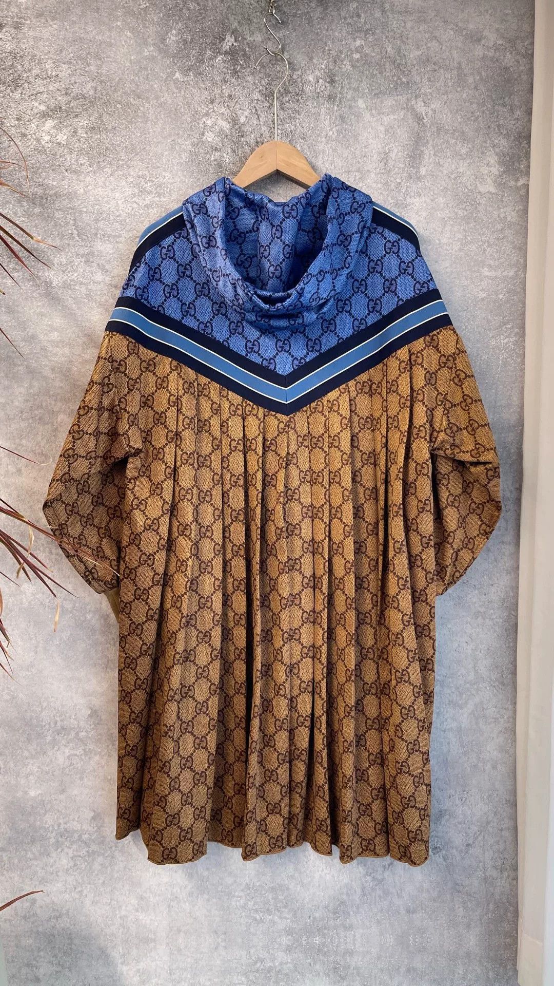 Gucci Gucci Blue Brown GG Monogram Bat Sleeve Coat Size XS / US 0-2 / IT 36-38 - 2 Thumbnail