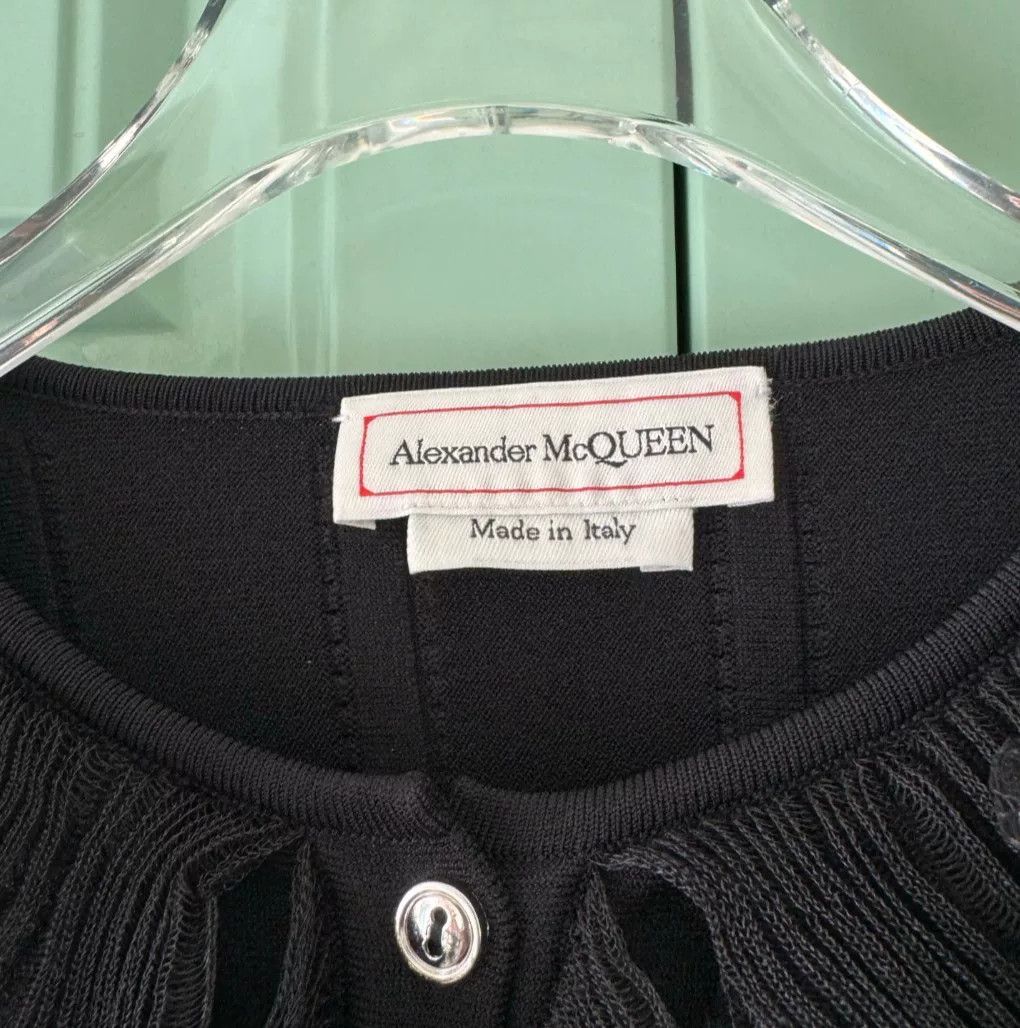 Alexander McQueen Alexander McQueen Black Ruffle Knit Top Size S / US 4 / IT 40 - 3 Thumbnail