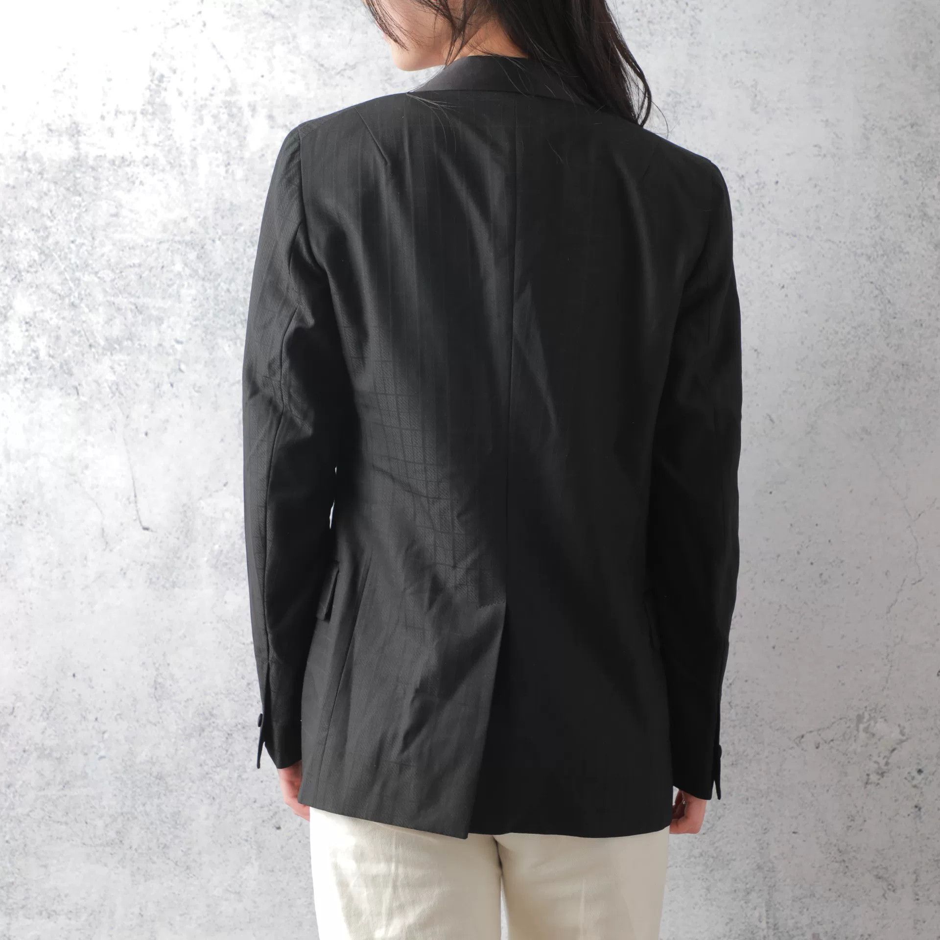 Yves Saint Laurent YSL Black Wool Plaid Lapel Blazer Size L / US 10 / IT 46 - 3 Thumbnail