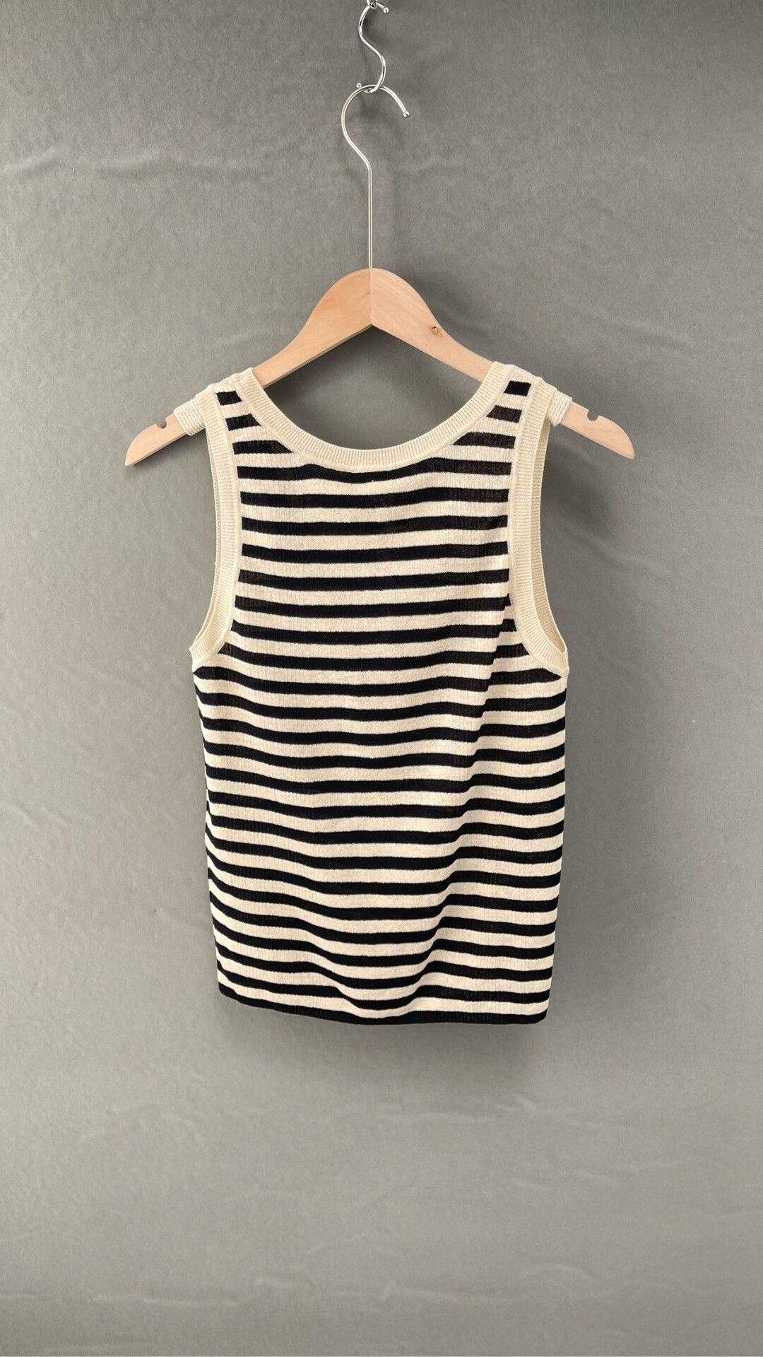 Yves Saint Laurent YSL Black White Striped Linen Sleeveless Vest Size M / US 6-8 / IT 42-44 - 2 Thumbnail