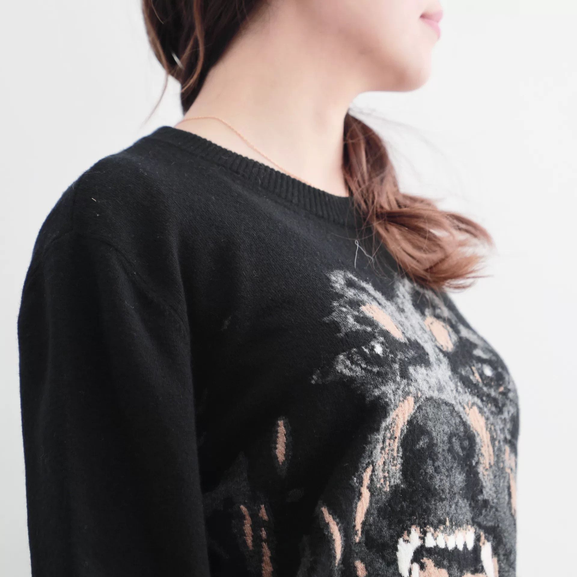 Givenchy Givenchy Black Rottweiler Print Wool Sweater Size S / US 4 / IT 40 - 4 Thumbnail