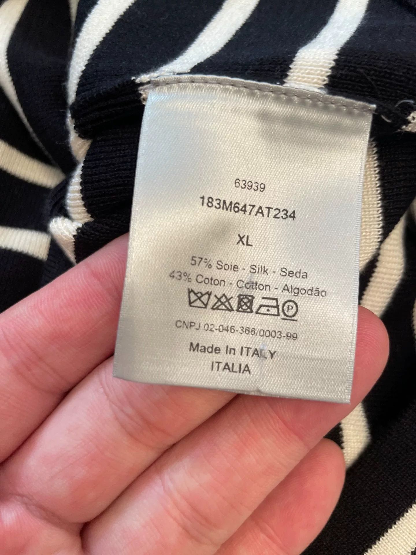 Dior Dior Striped Crewneck Short Sleeve Tee Size US XL / EU 56 / 4 - 4 Thumbnail